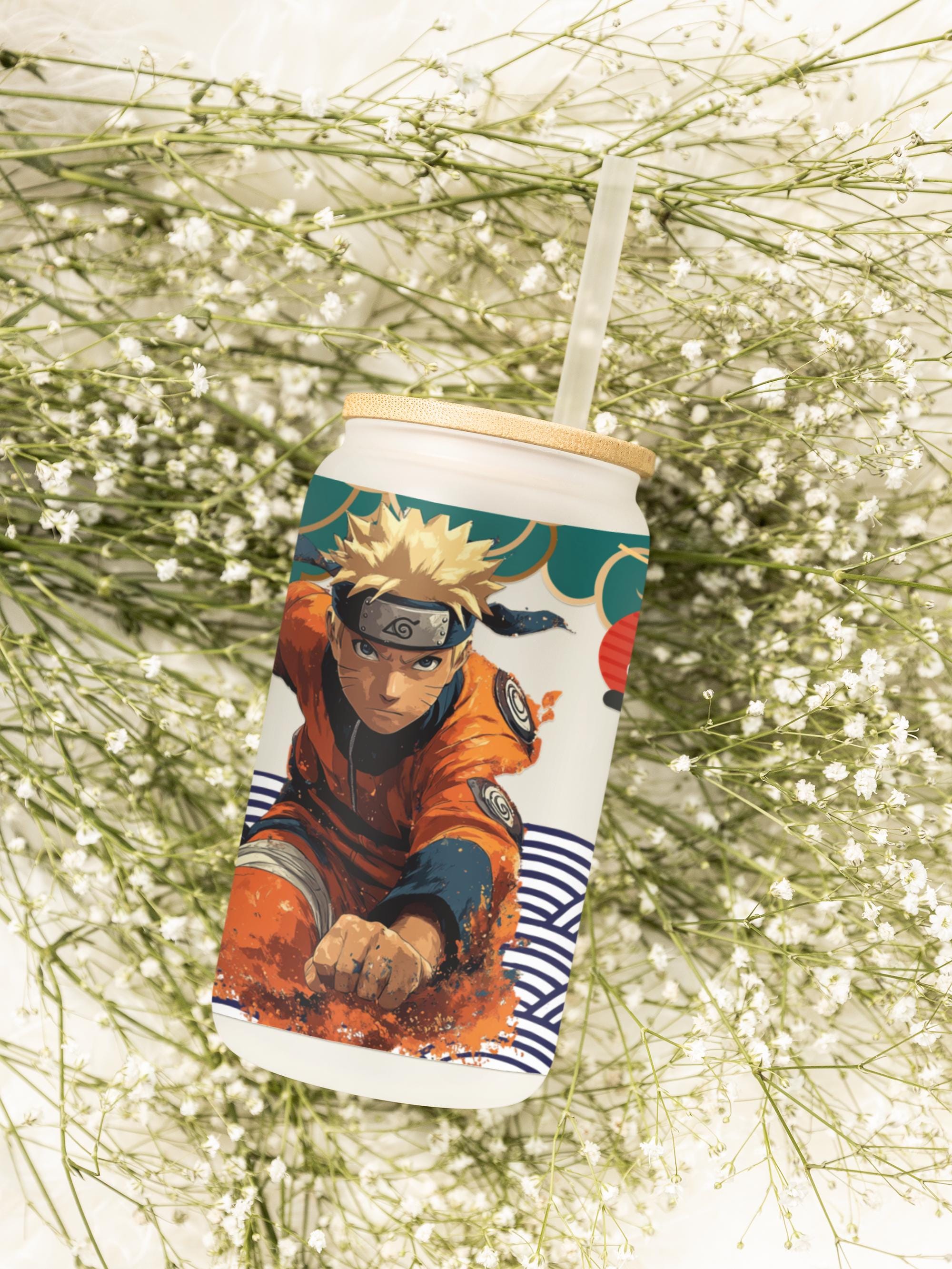 Ninja Anime Sipper Glas, Hidden Village Ninja Warrior Design, Perfektes Anime Fan Geschenk, 16oz, Japanisches Anime Liebhaber Geschenk, Naruto Fan Tasse,