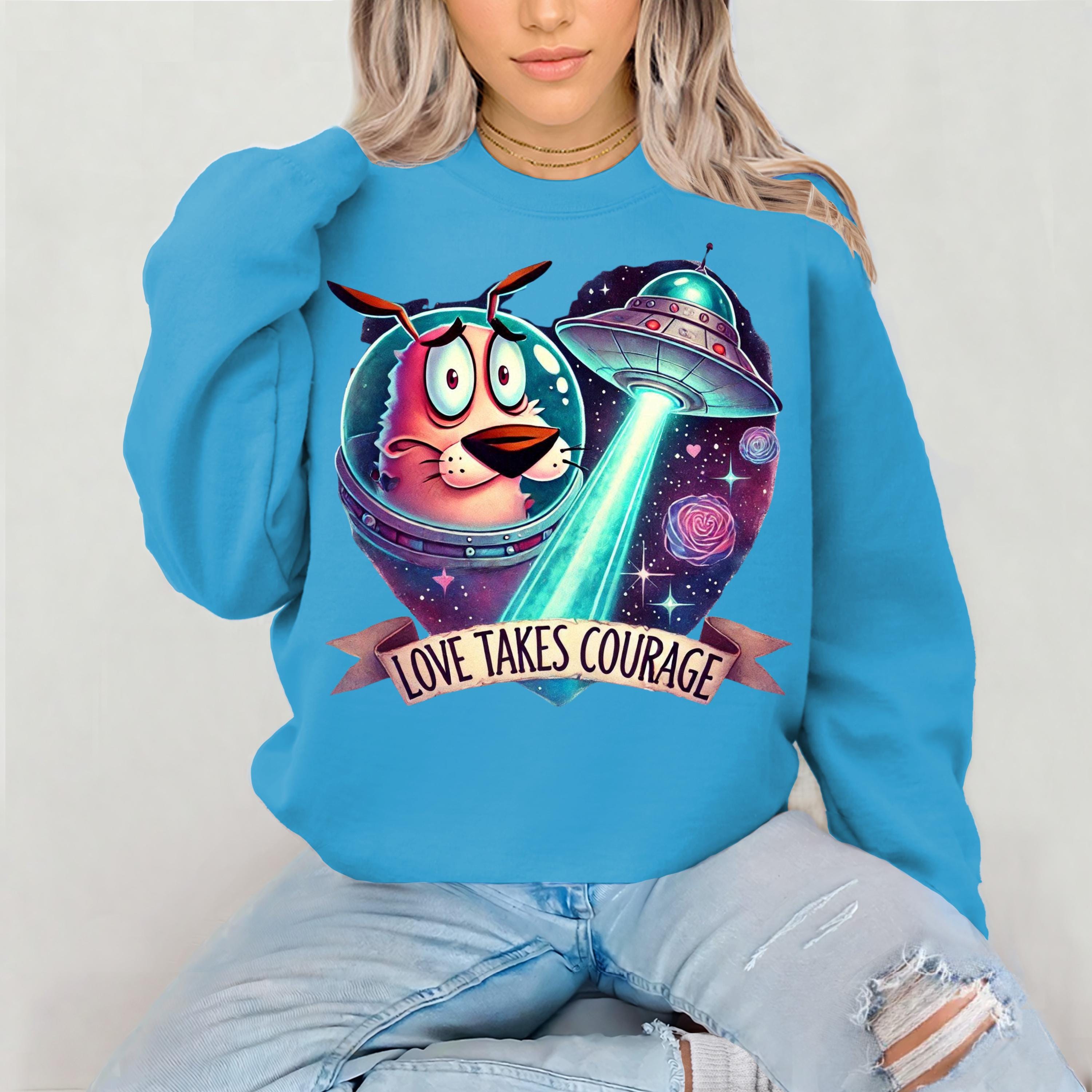 Love Takes Courage Sweatshirt, Herzerwärmendes Geschenk, inspirierender Pullover, gemütlicher Pullover, Valentinstagsgeschenk, bequemer Pullover