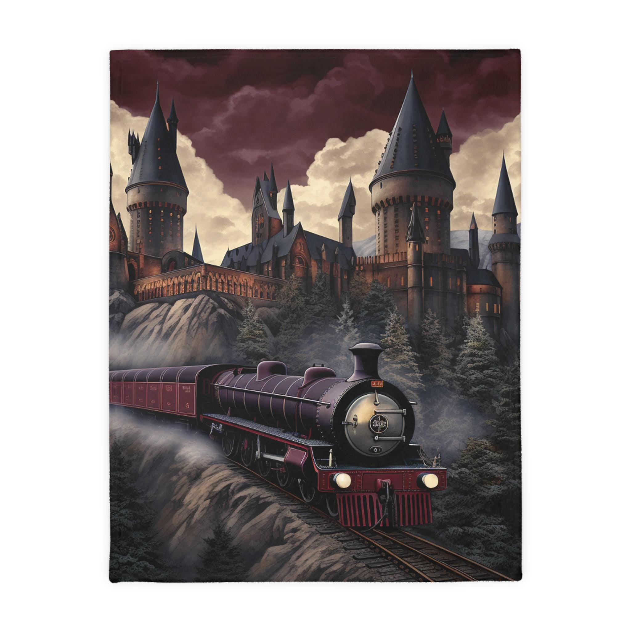 Magic Realm Express Blanket - Enchanting Fantasy Throw for Cozy Winter Nights, Perfect Holiday Gift, Magical Journey Home Decor