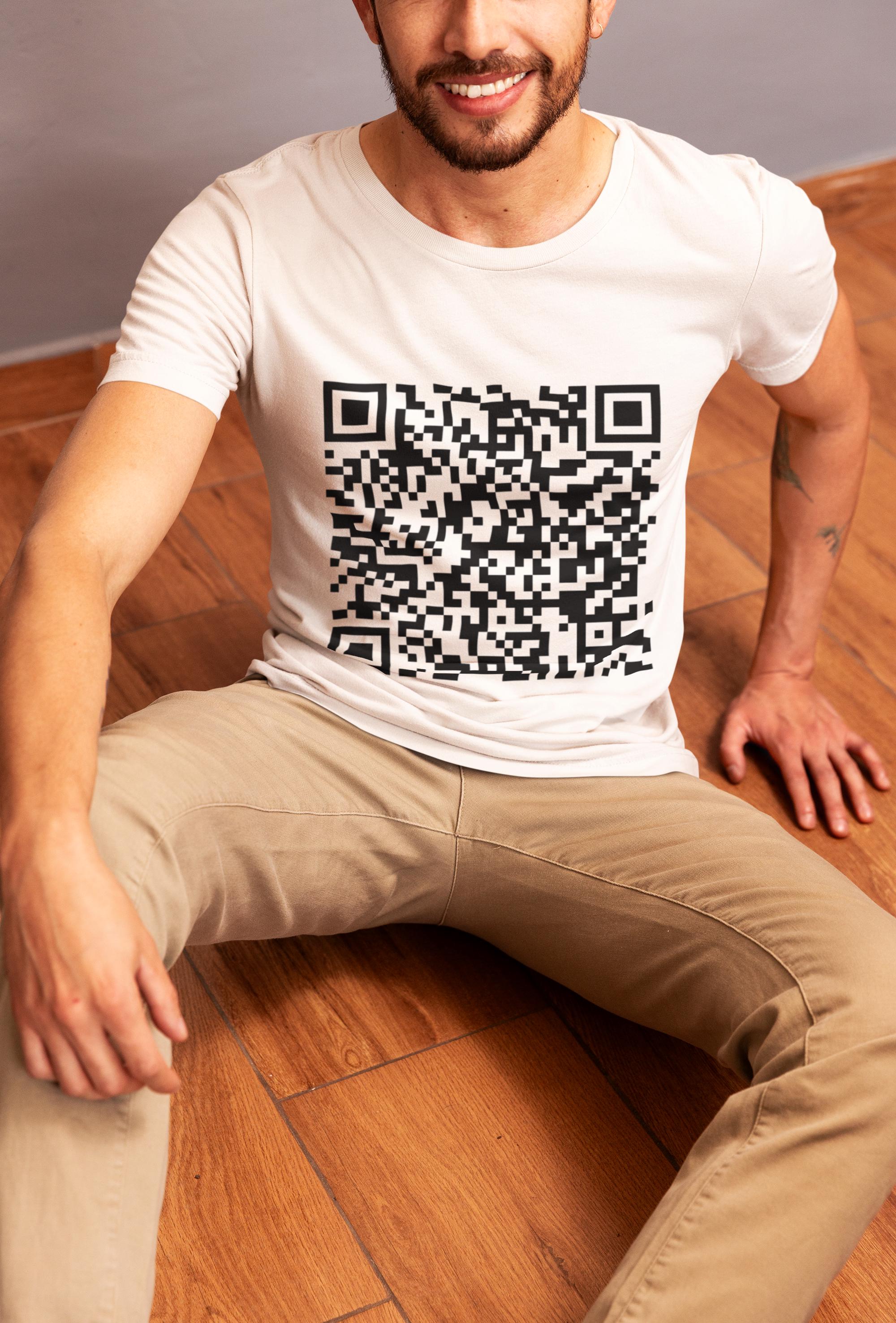 QR Code Personalized Unisex Tee, Custom Link QR Code T-Shirt, Design Your Own Shirt, Customized Shirt with QR Code, Personalized Graphic Tee