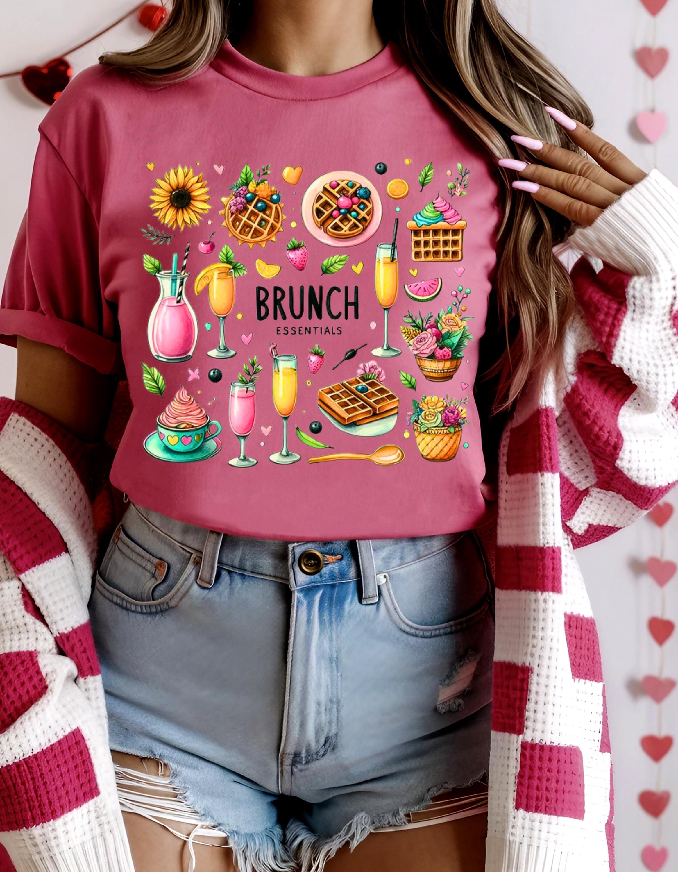 Brunch Essentials Unisex Sweatshirt, Mimosa Pancake Doodle Shirt, Orangensaft Wallfe Shirt