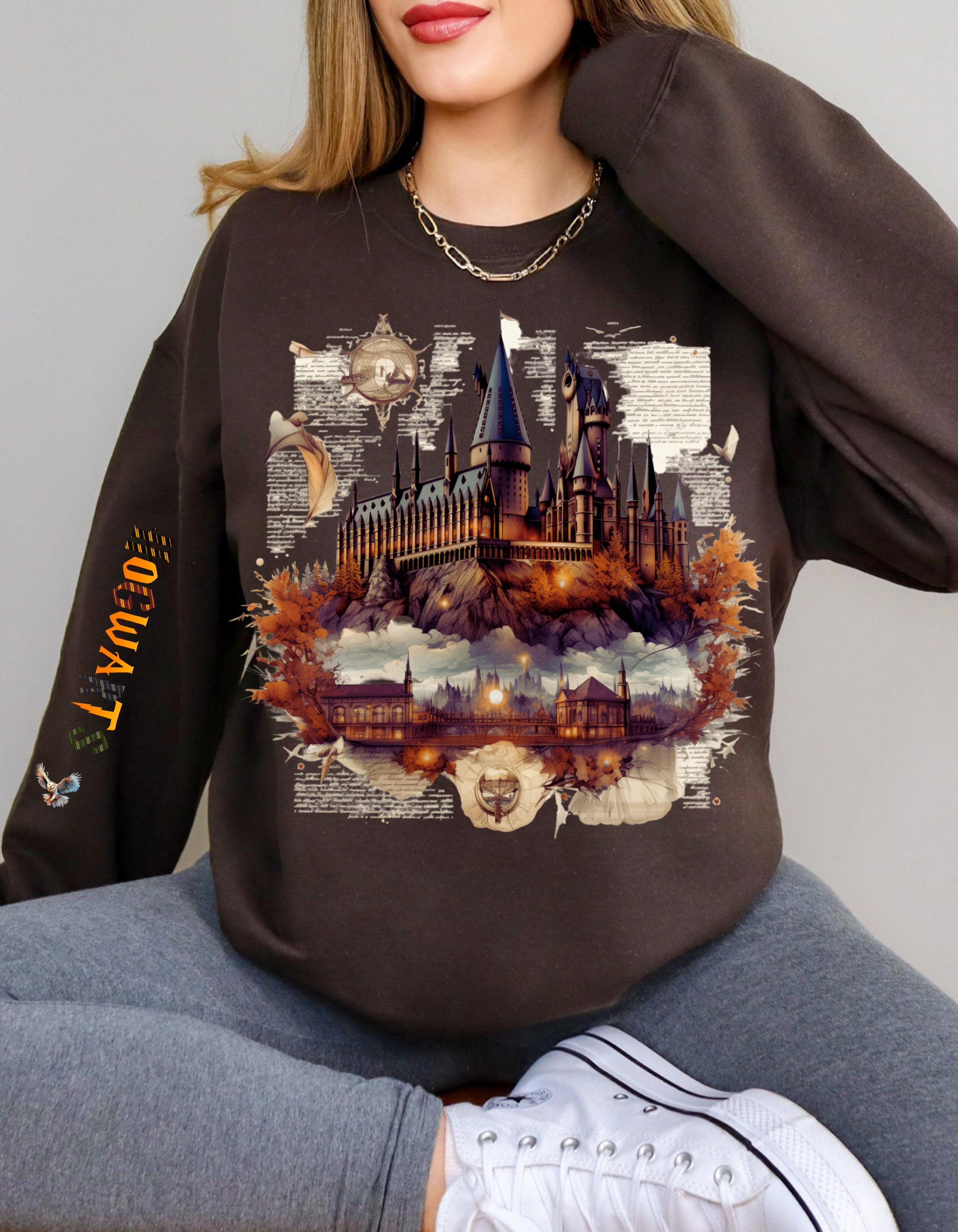 Magische Welt Schloss Schule Sweatshirt - Fantasy Bekleidung