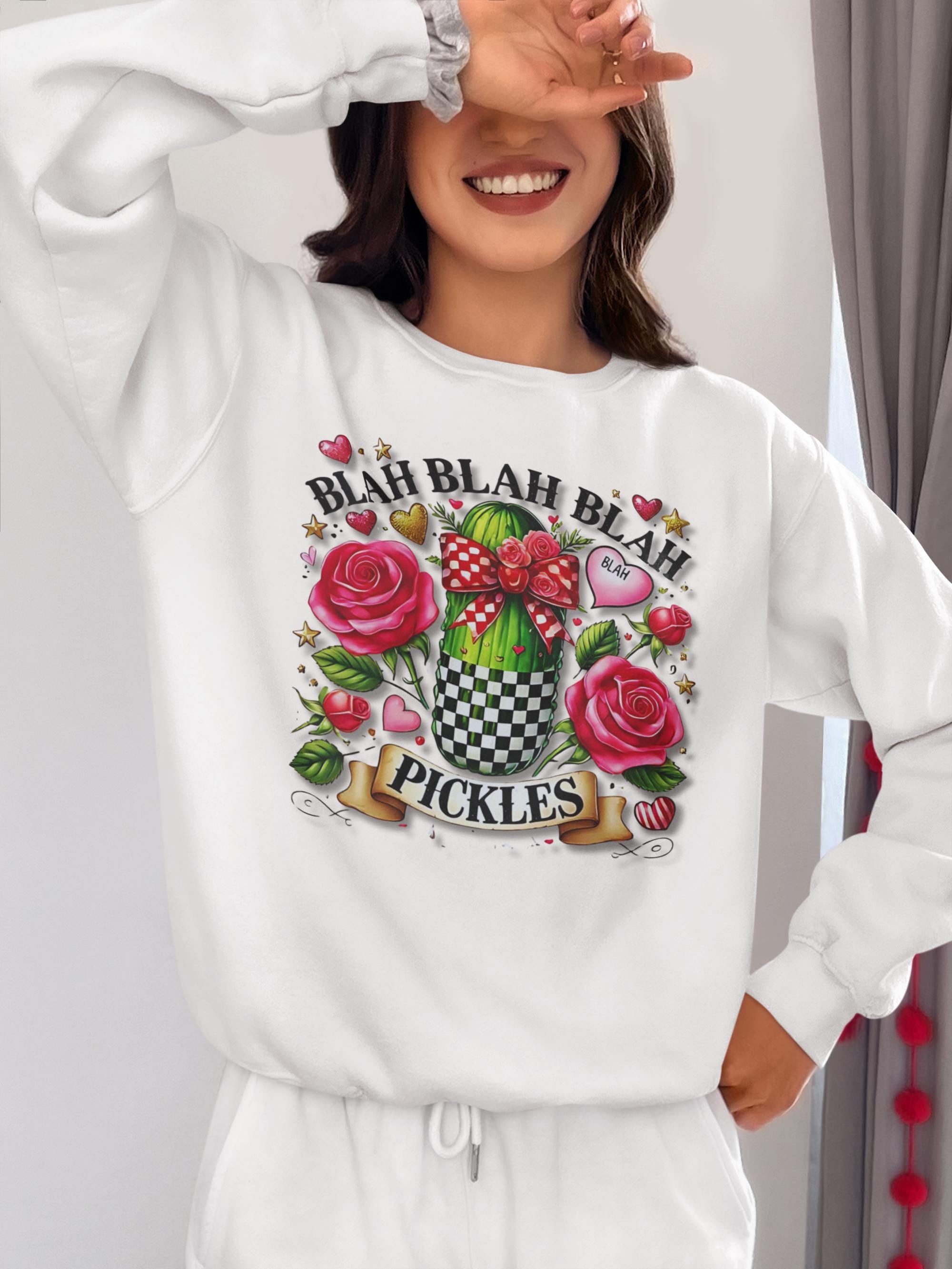 Checkerboard Pickles Coquette Unisex Sweatshirt - Valentinstag Geschenkidee, Lustiger Crewneck Pullover, Schrulliges Top, Einzigartige Kleidung, Trendy Apparel