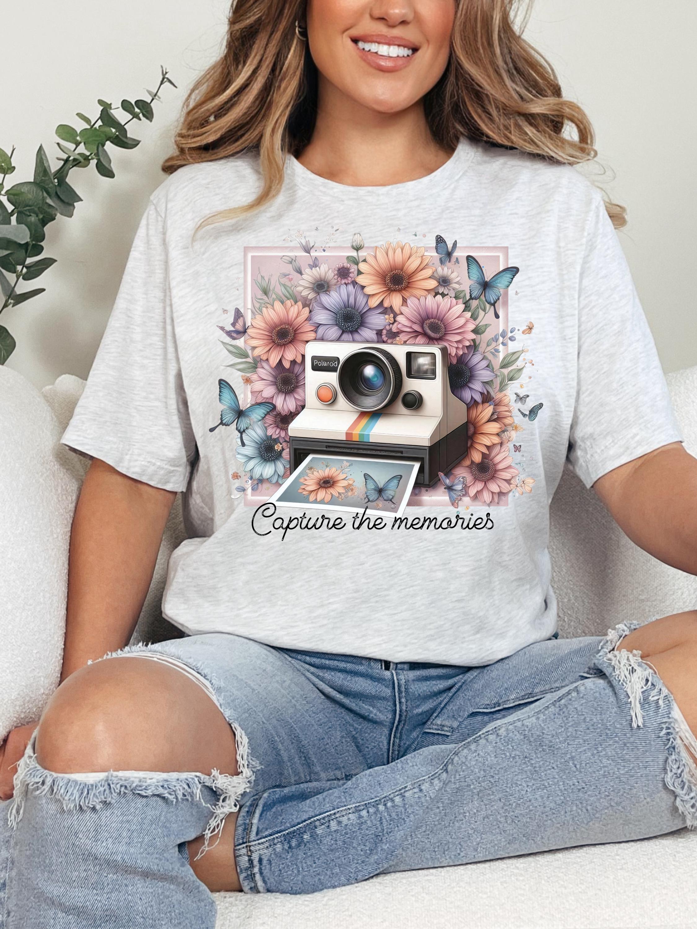 Inspirierendes T-Shirt, Motivierendes Zitat T-Shirt, Positives Shirt, Geschenk für Frauen - Unisex T-Shirt, Kleidungsstückgefärbtes Shirt, Capture the Moments Shirt,