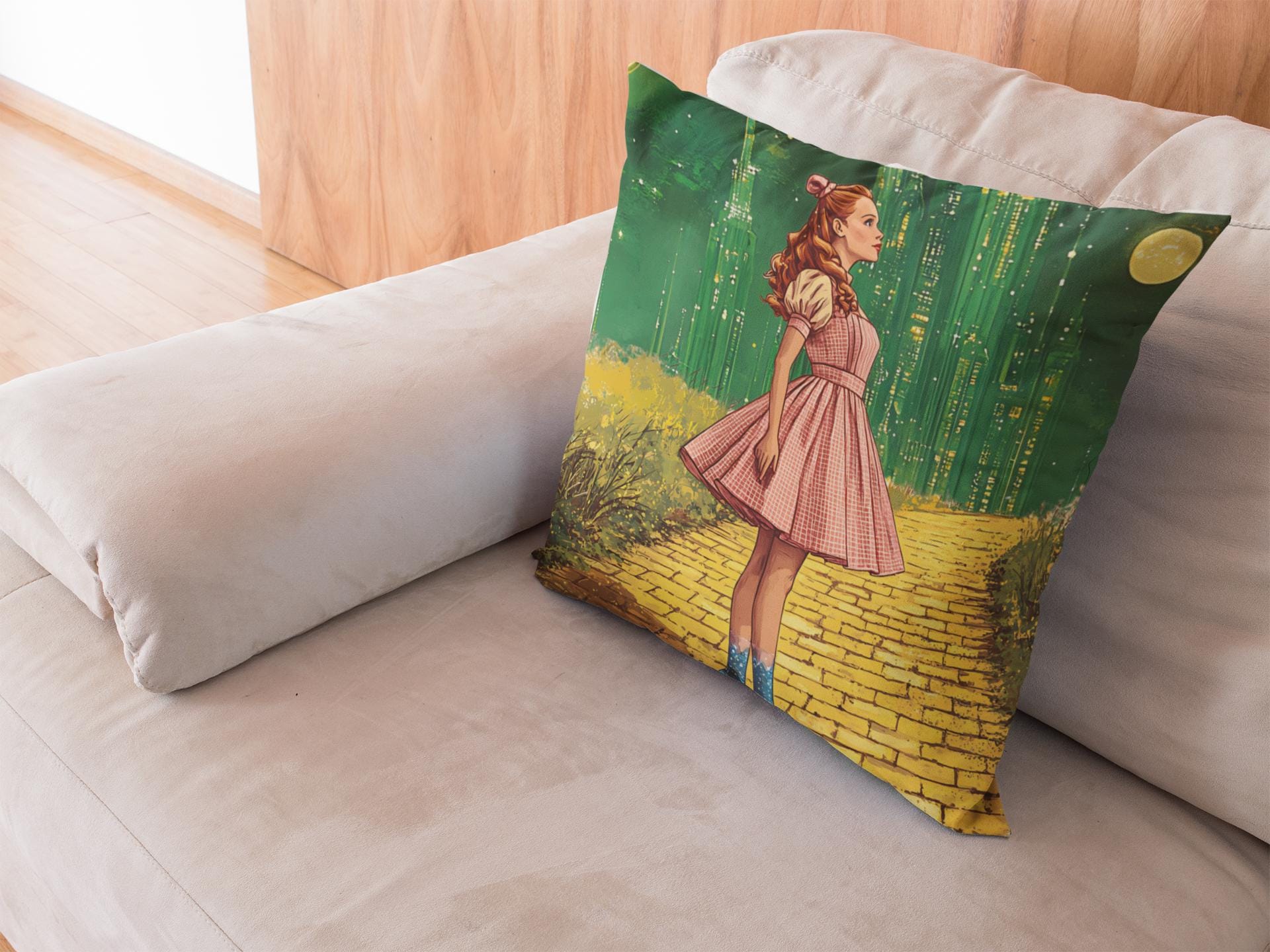 Personalizable Dorothy Throw Pillow - Kids Pillow, Kid Decor, Spun Polyester Square Cushion, Home Decor Accent, Cozy Nursery Pillow