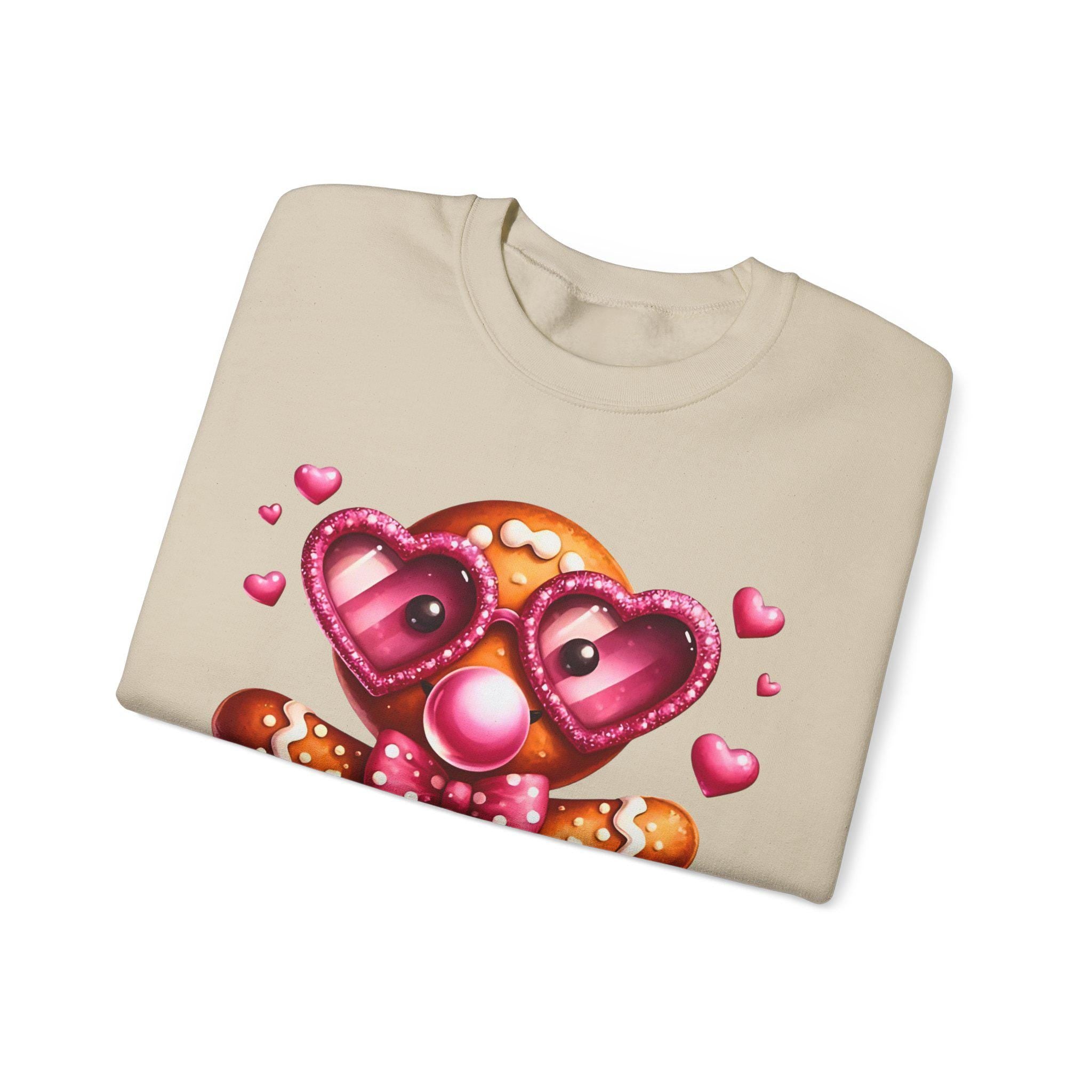 Weihnachts-Lebkuchenmann-Bubble-Gum-Sweatshirt, Weihnachts-Sweatshirt, Festlicher Crewneck, Weihnachtspullover, Winterpullover, Weihnachtsbekleidung