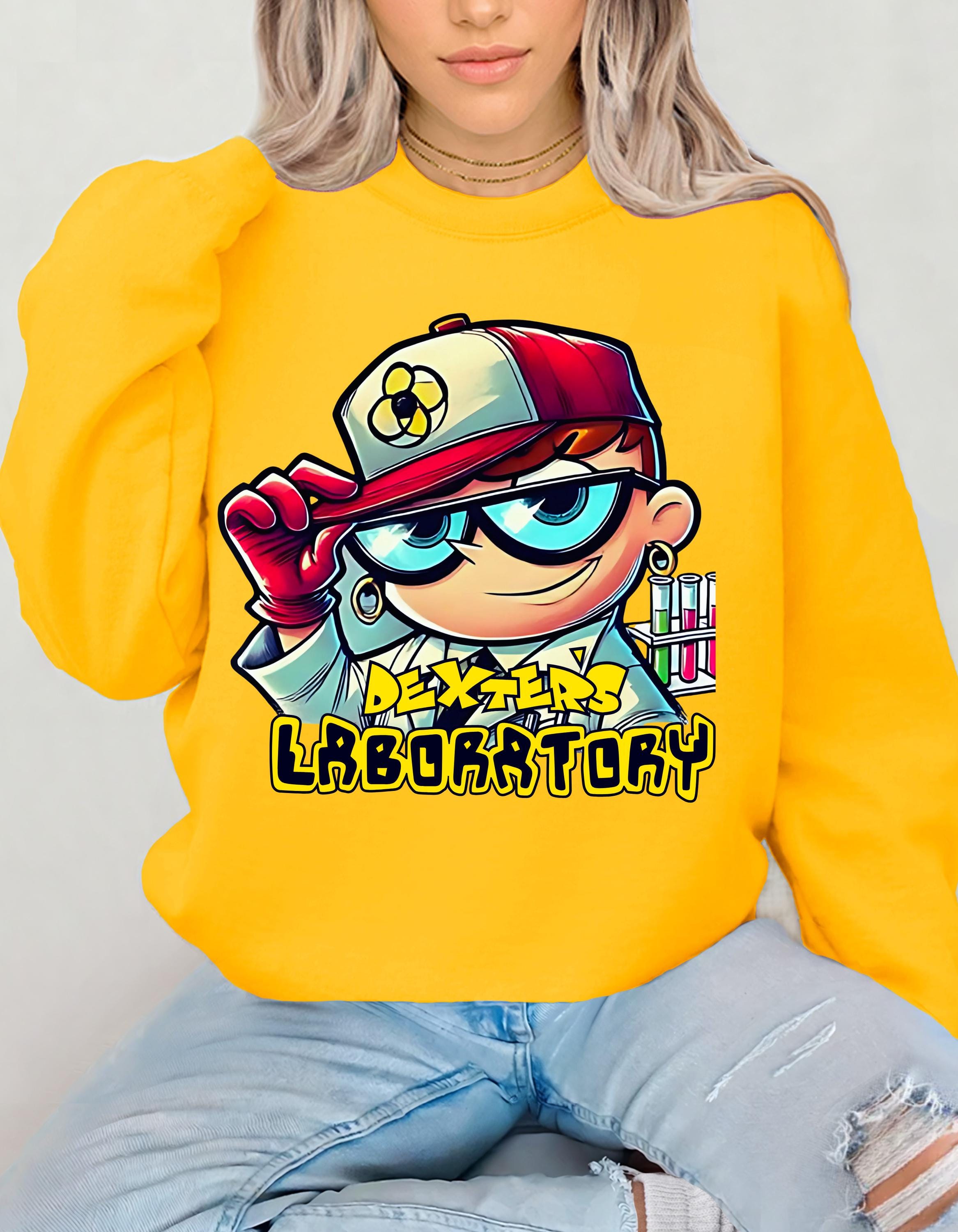 Dexter Parodie Sweatshirt, 90er TV Show Grafik Pullover, Nerd Lab Crewneck, Unisex Heavy Blend Pullover, Lustiges Geek Sweat Top, Geschenk für Sci-Fi