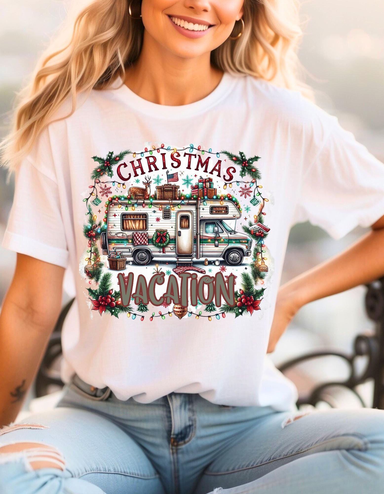 Personalisierbares Weihnachtsurlaub-T-Shirt - Festliche Urlaubsbekleidung