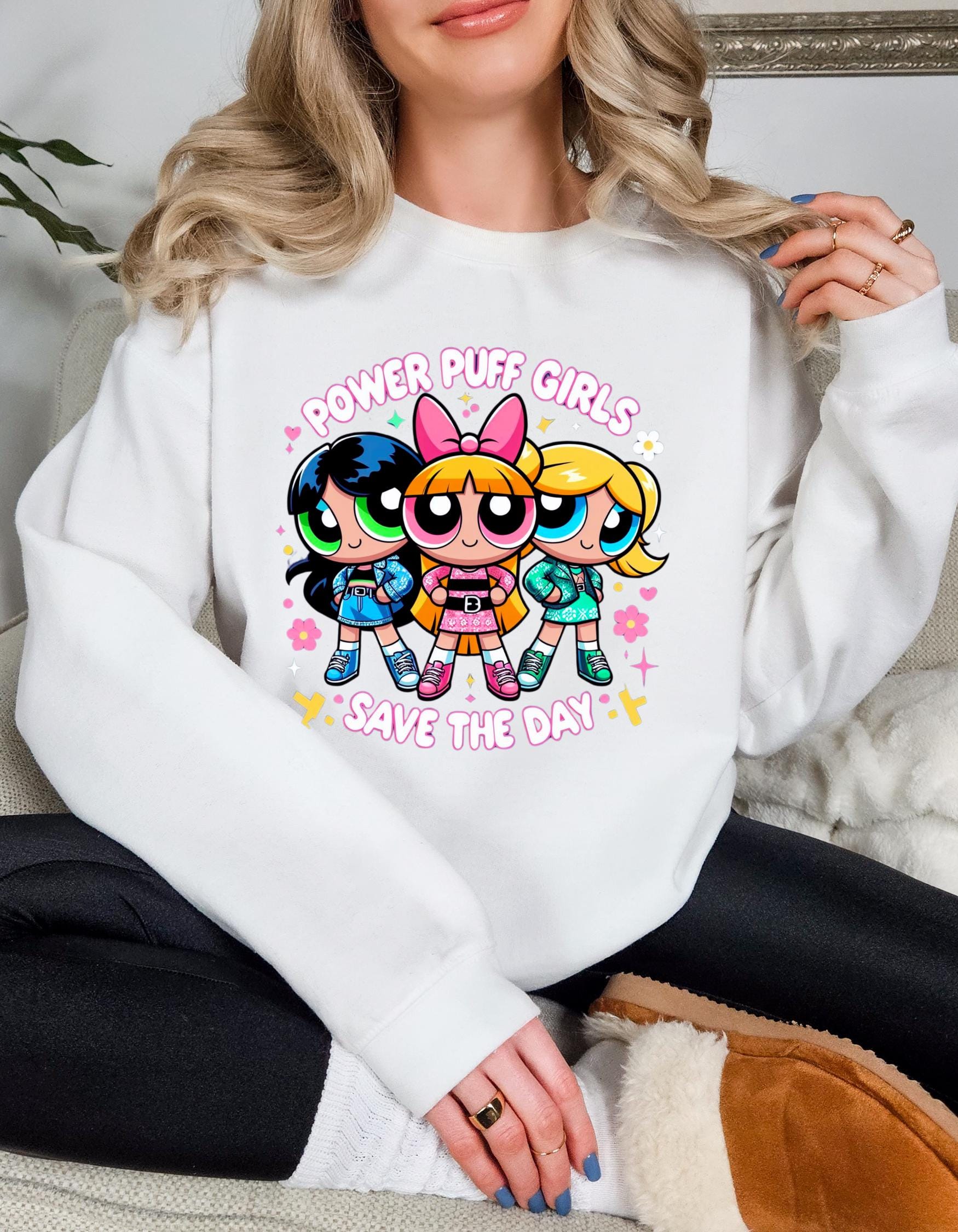 Superhero Trio Save the Day Sweatshirt - Fun and Colorful Cartoon Apparel