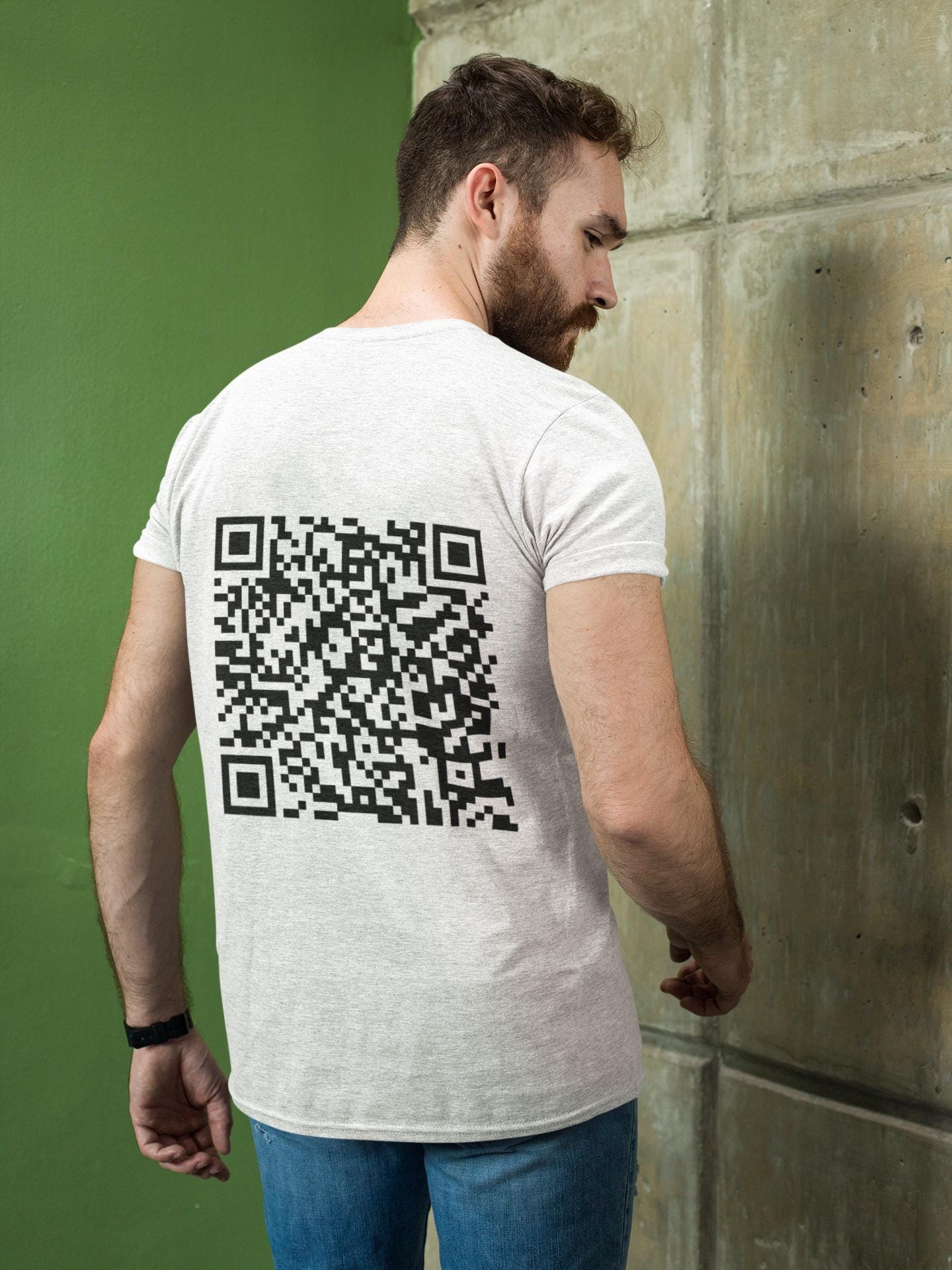 QR-Code Personalisiertes Unisex-T-Shirt, Personalisiertes Link-QR-Code-T-Shirt, Gestalten Sie Ihr eigenes Shirt, Personalisiertes Shirt mit QR-Code, personalisiertes Grafik-T-Shirt