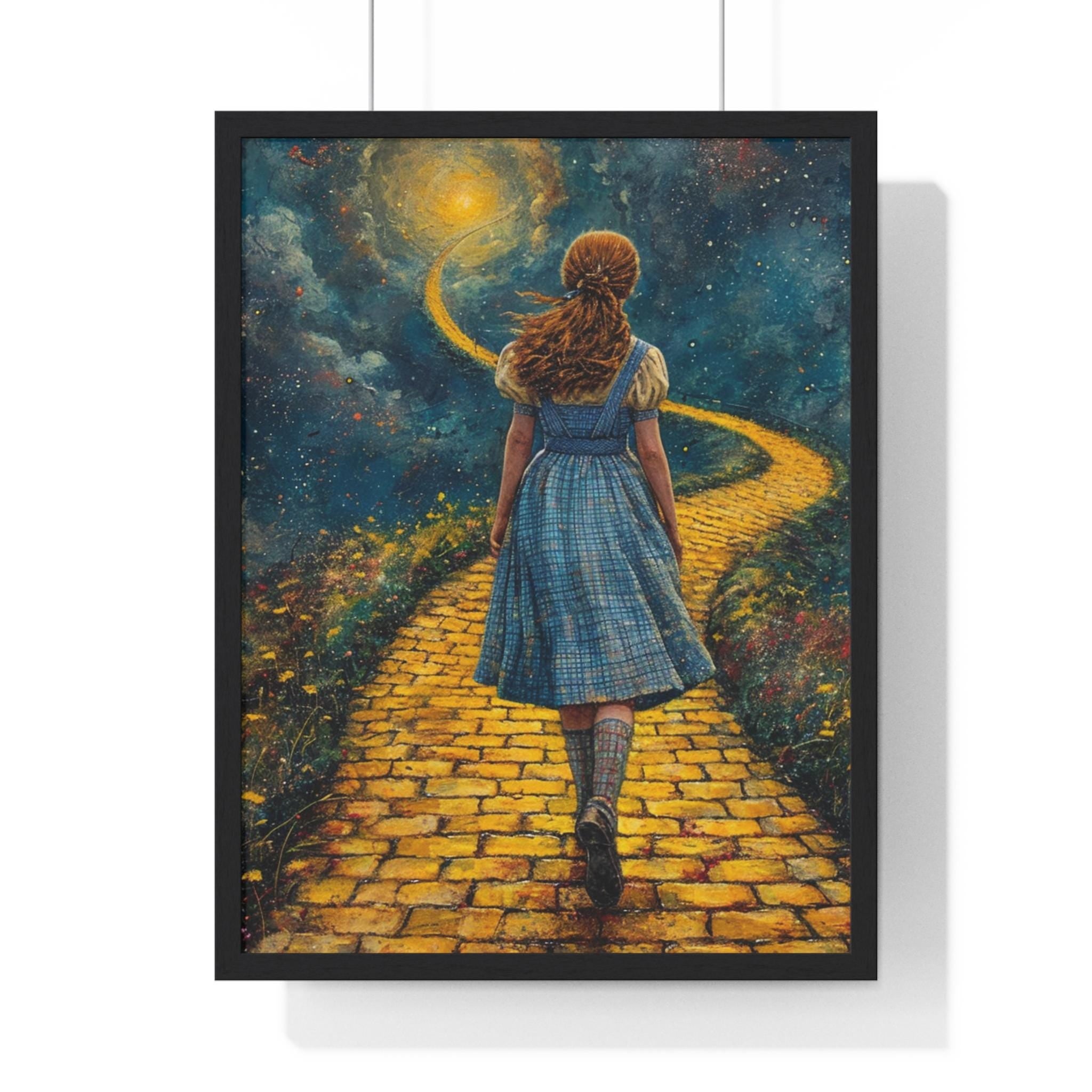 Personalizable Framed Poster, Vertical Wall Art, Wizard of Oz Yellow Brick Road Print, Home Decor, Nursery Decor, Movie Fan Gift