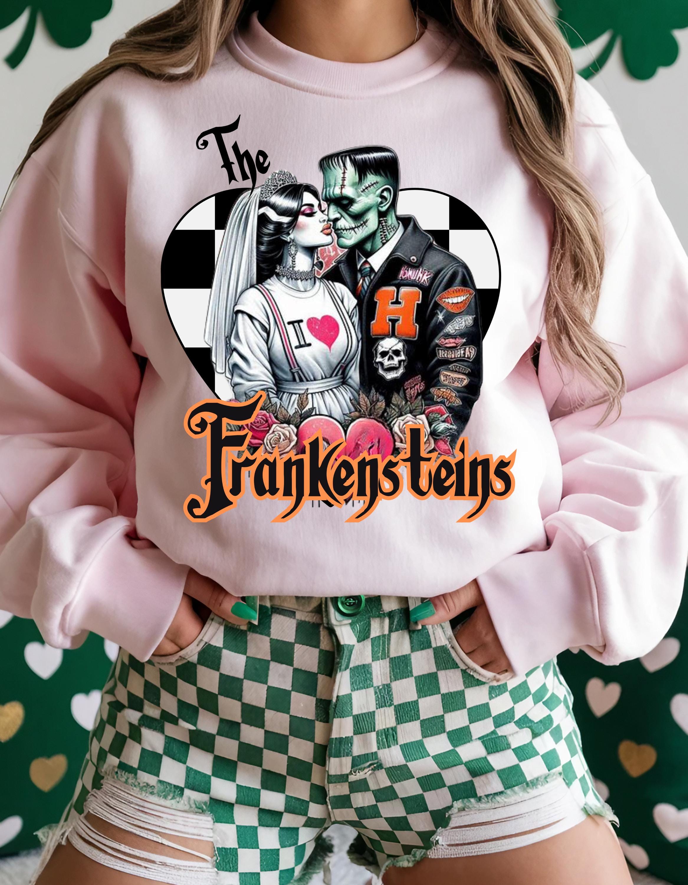 Frankensteins Liebe Crewneck Sweatshirt, Horror Valentinstag Geschenk, Urban Valentine Shirt, Monster Romance Jumper, Gruselige Gothic Kleidung