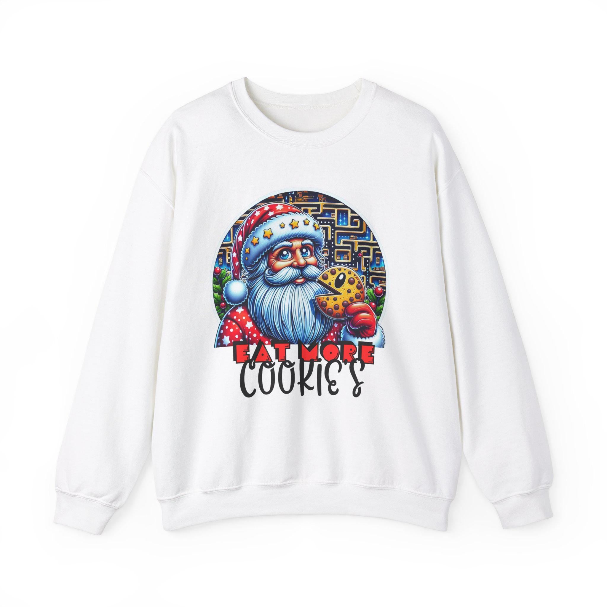 Santa retro gaming Cookie Sweatshirt - Fun lol Christmas Parody Sublimation Art