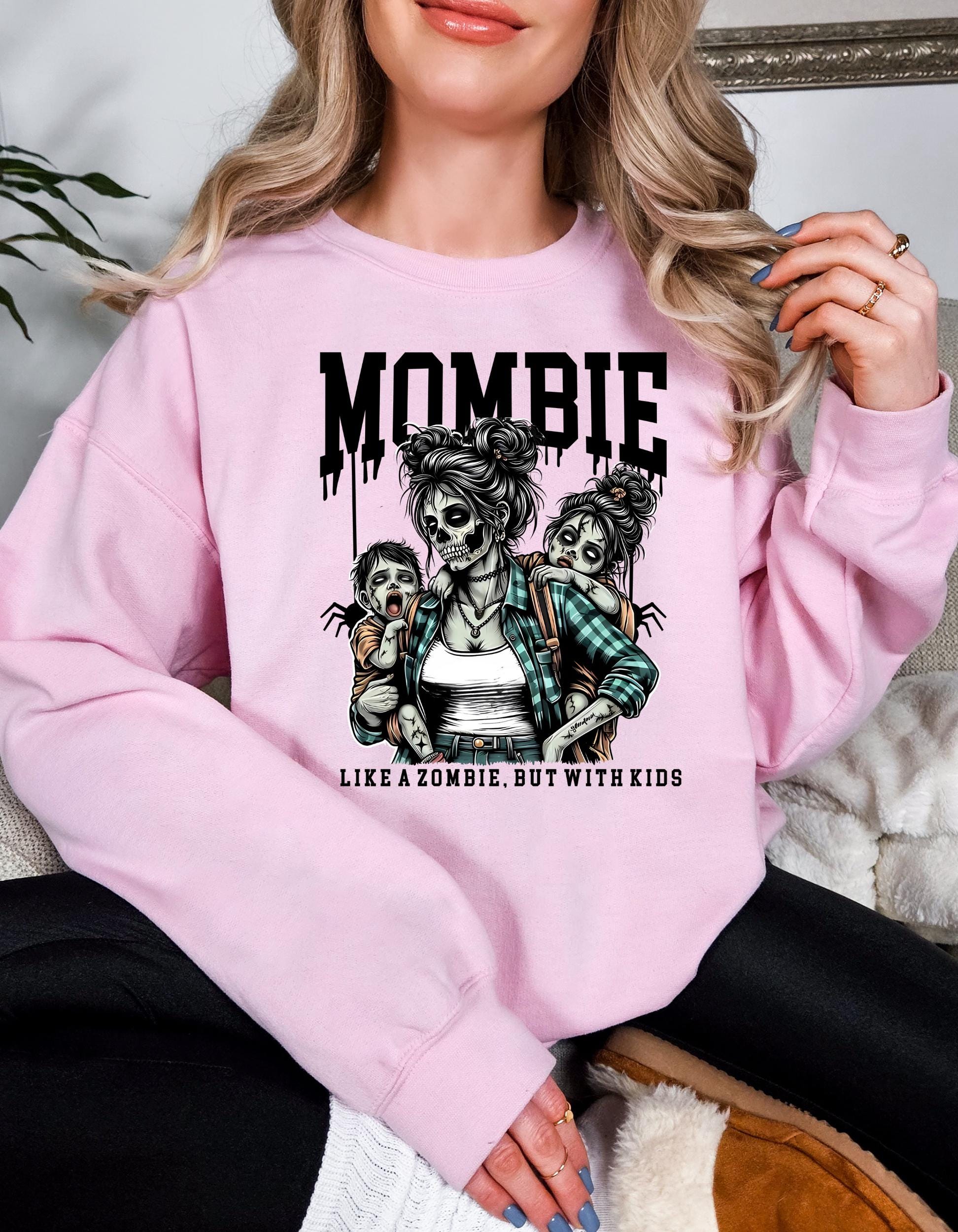 Halloween Mombie Spooky Mom Sweatshirt, Halloween Costume, Funny Mom Shirt, Mothers Day Gift, Fall Mom Shirt, with splatter personalization