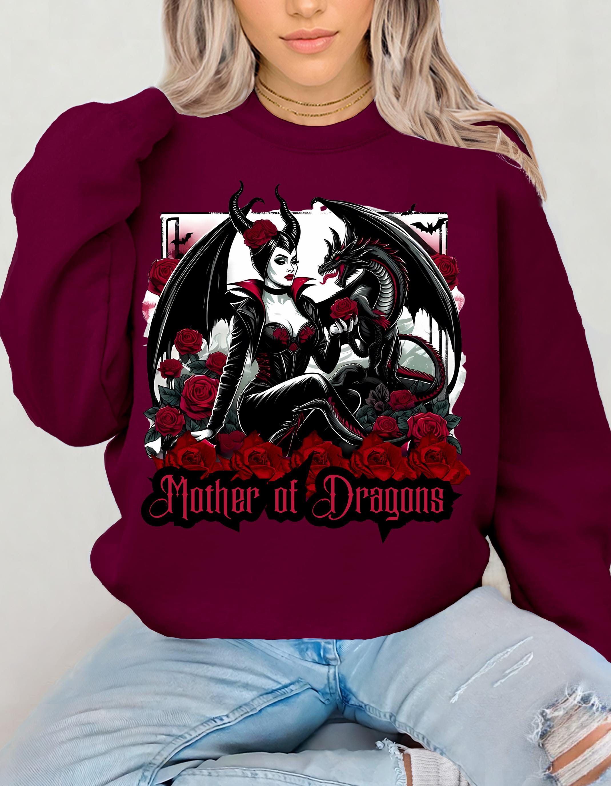 Drachenzähmerin Prinzessin Sweatshirt, Mutter der Drachen Tattoo Crewneck Pullover, Tätowiertes Fantasy Drachen Liebhaber Geschenk, Drachenzähmerin Sweatshirt,