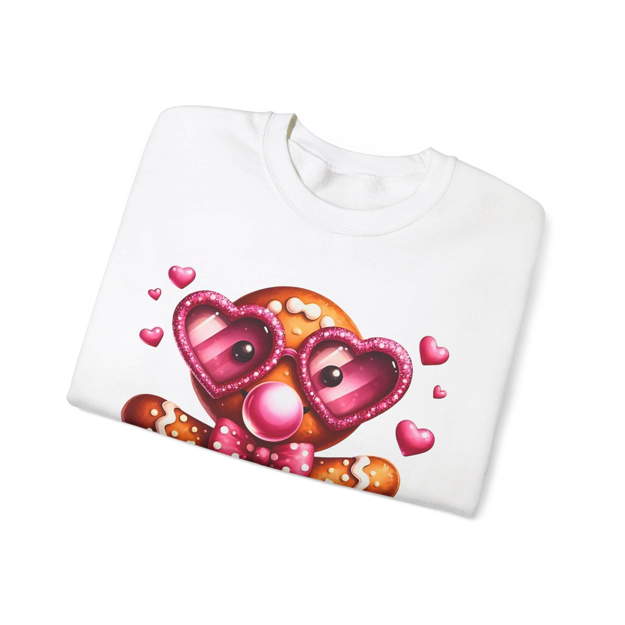 Weihnachts-Lebkuchenmann-Bubble-Gum-Sweatshirt, Weihnachts-Sweatshirt, Festlicher Crewneck, Weihnachtspullover, Winterpullover, Weihnachtsbekleidung