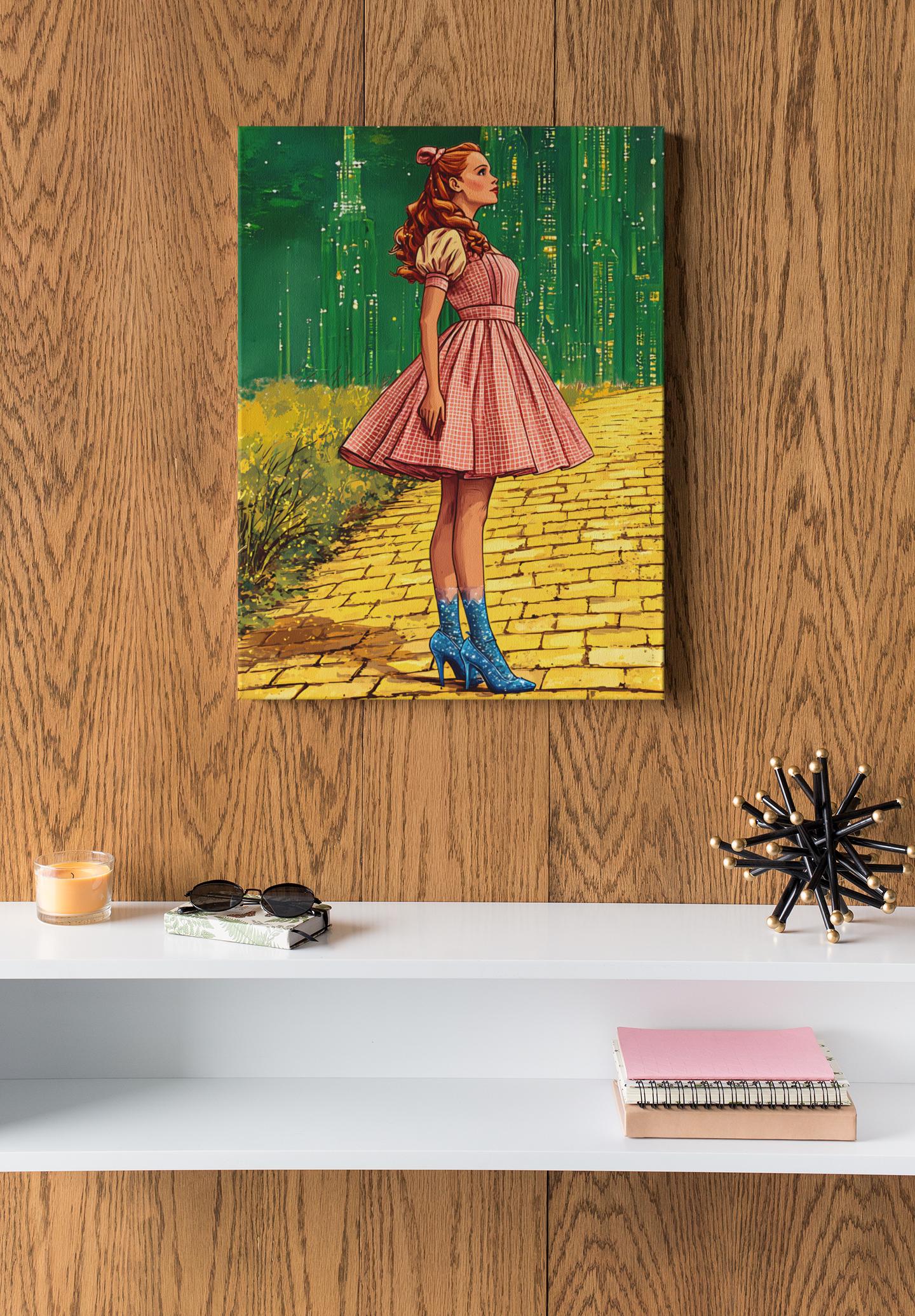 Canvas Stretched Wall Art, Vibrant Dorothy Wizard of Oz Kids Room Gift, 0 75-inch, Nursery Decor, Children's Bedroom Decoration, Movie Fan