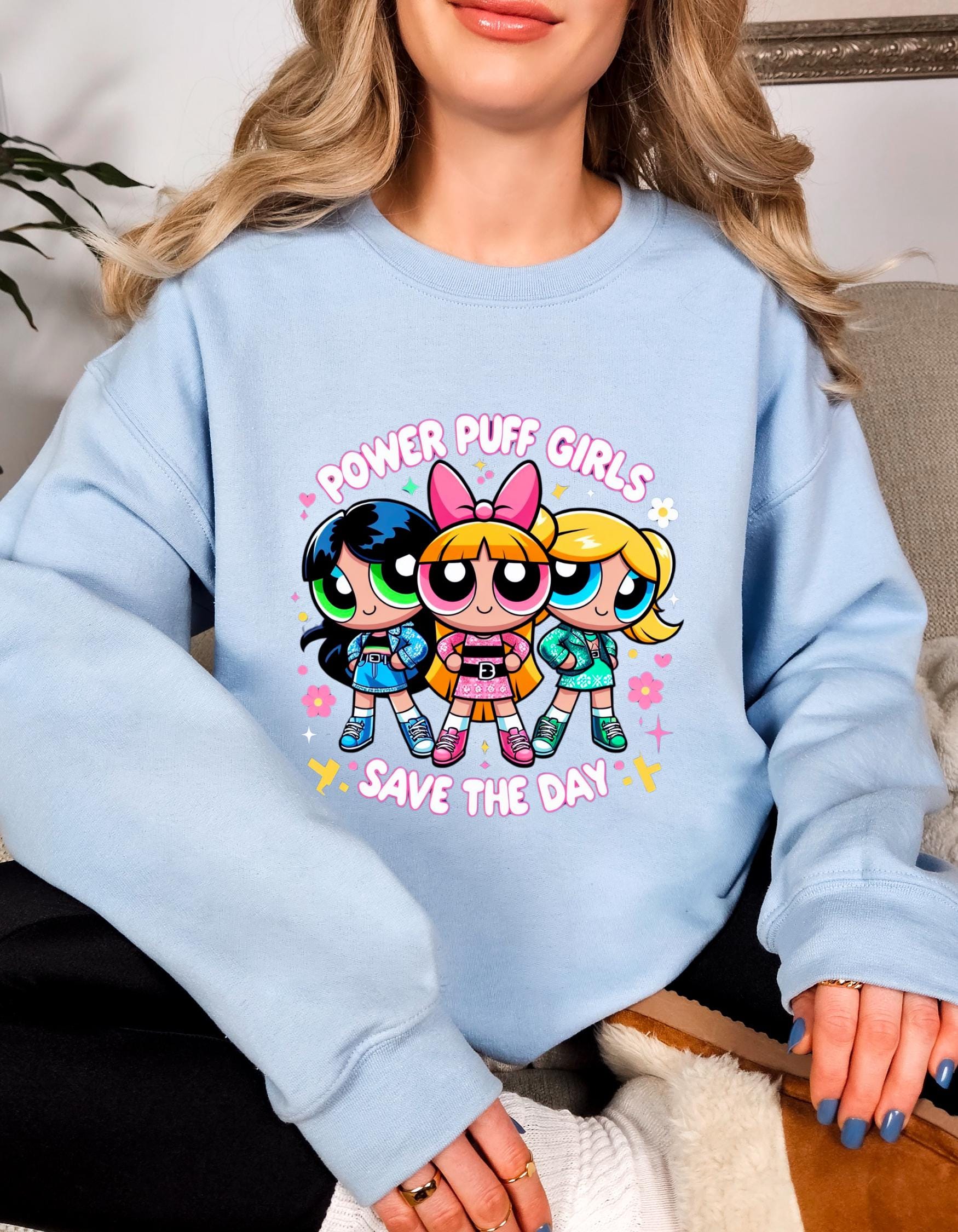 Superhelden-Trio Save the Day Sweatshirt - Lustige und bunte Cartoon-Kleidung