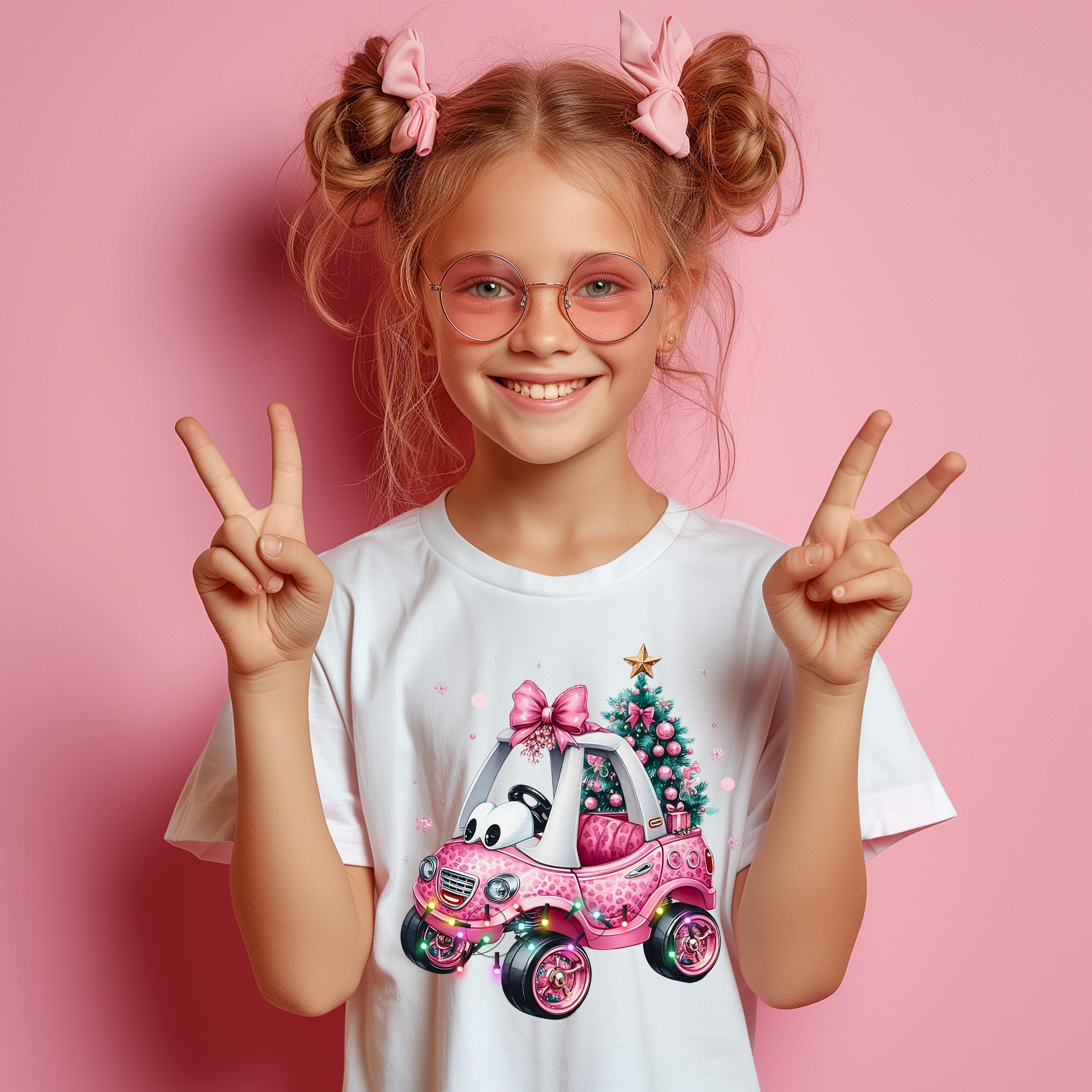 Ride On Car Kinder Weihnachts T-Shirt, Kinder Weihnachts T-Shirt, Festliche Kleidung für Jungen und Mädchen, Kleinkind Weihnachtsshirt, Kinderkleidung