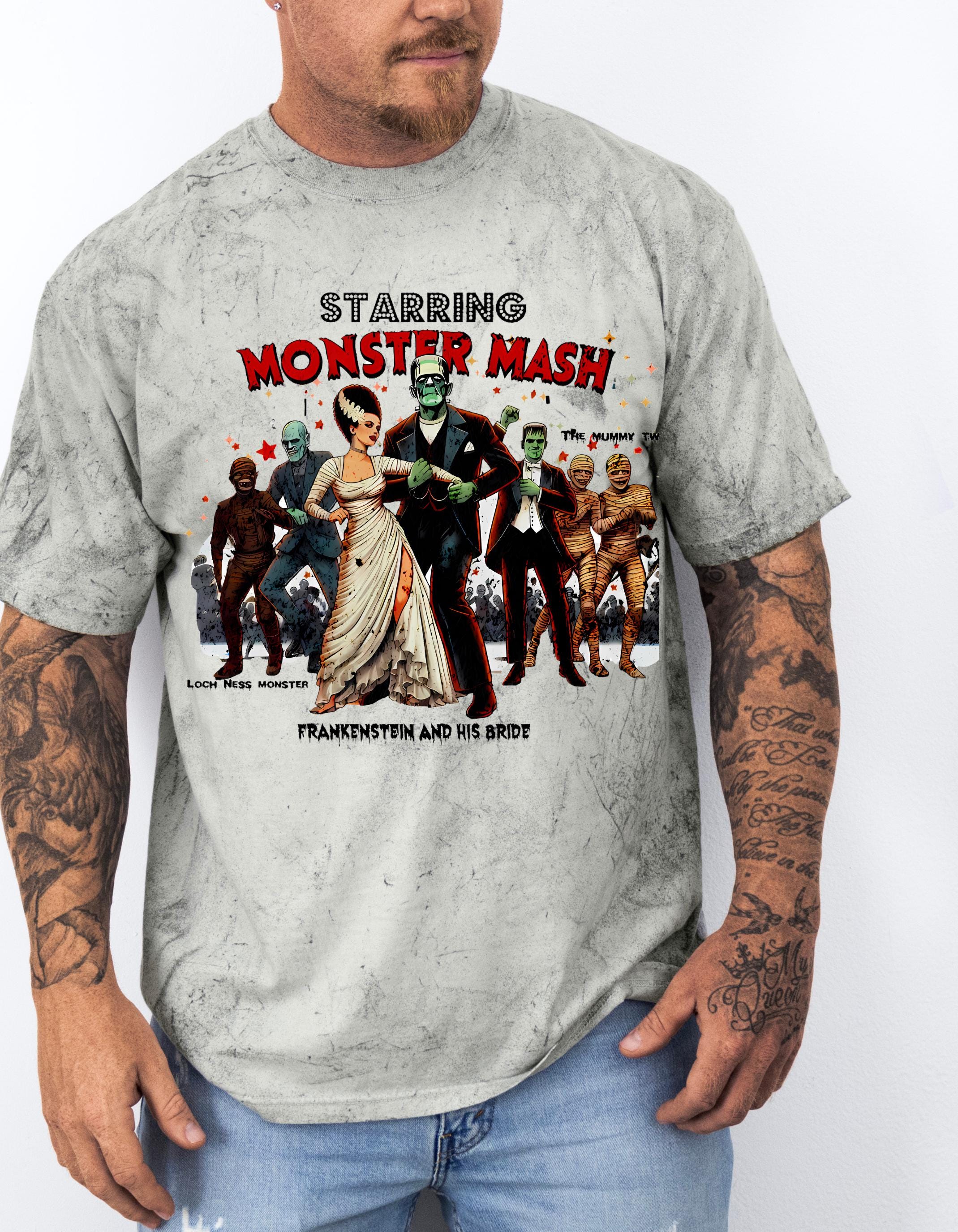 Personalisierbares Frankenstein & Braut-Halloween-Shirt – perfektes Monster Mash-Geschenk-T-Shirt. Die perfekte tägliche Wahl für jeden ungezwungenen Anlass.