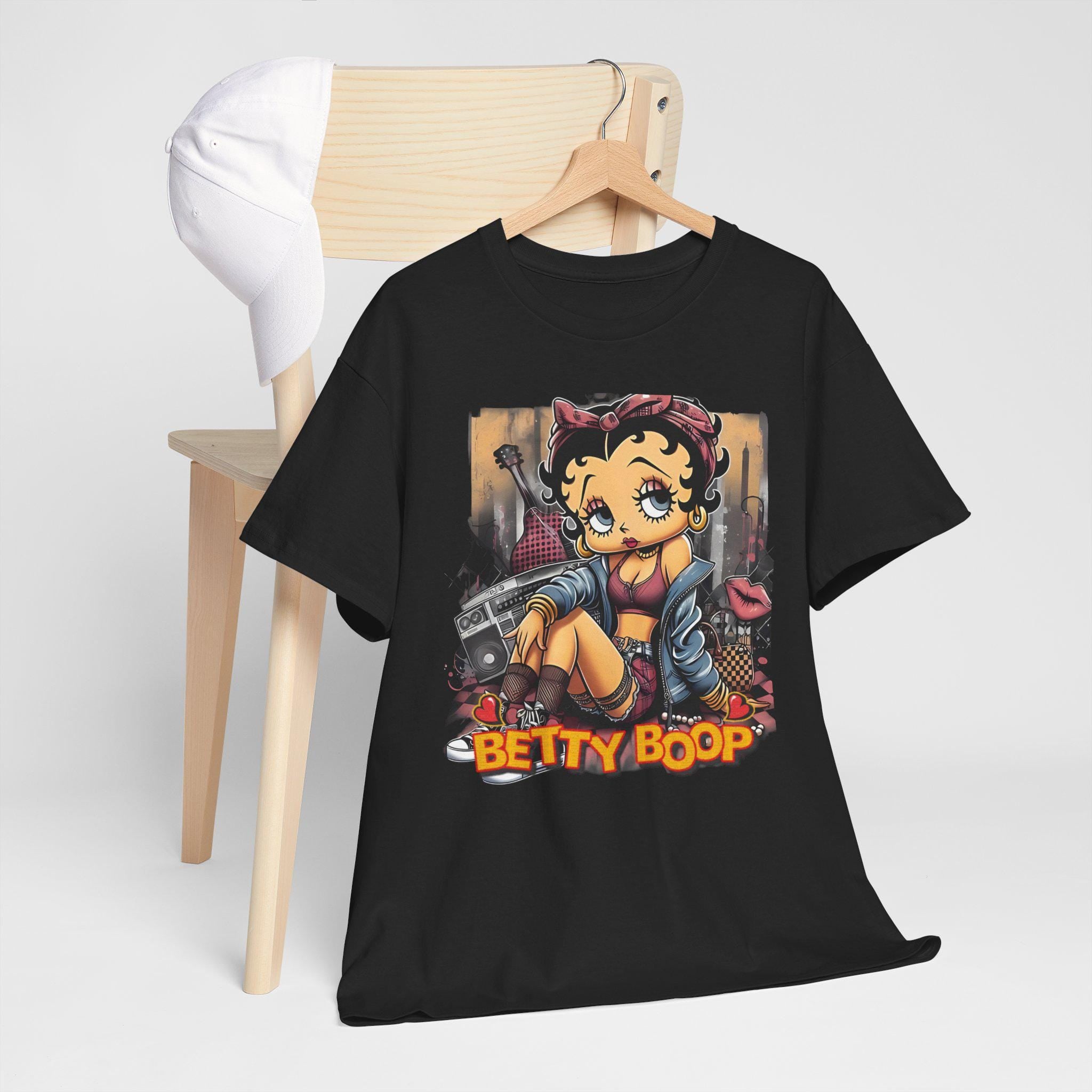 Betty Boop Urban Streetwear Unisex Tee, Graphic Print T-Shirt, Retro Cartoon Top, Cool Vintage Style Shirt, Hip Hop Fashion Apparel