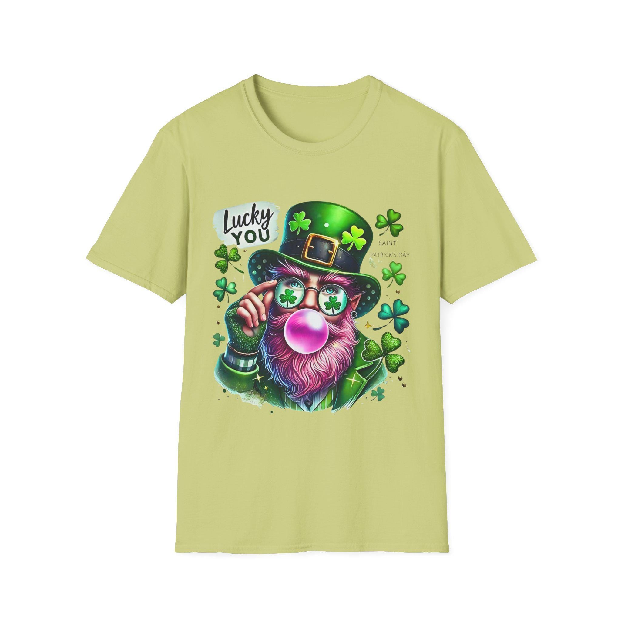 Personalisierbares Leprechaun Bubble Gum T-Shirt, St. Patricks Day T-Shirt, Lucky You Zitat Kleidung, Irische Feiertagsbekleidung, Shamrock Day Shirt