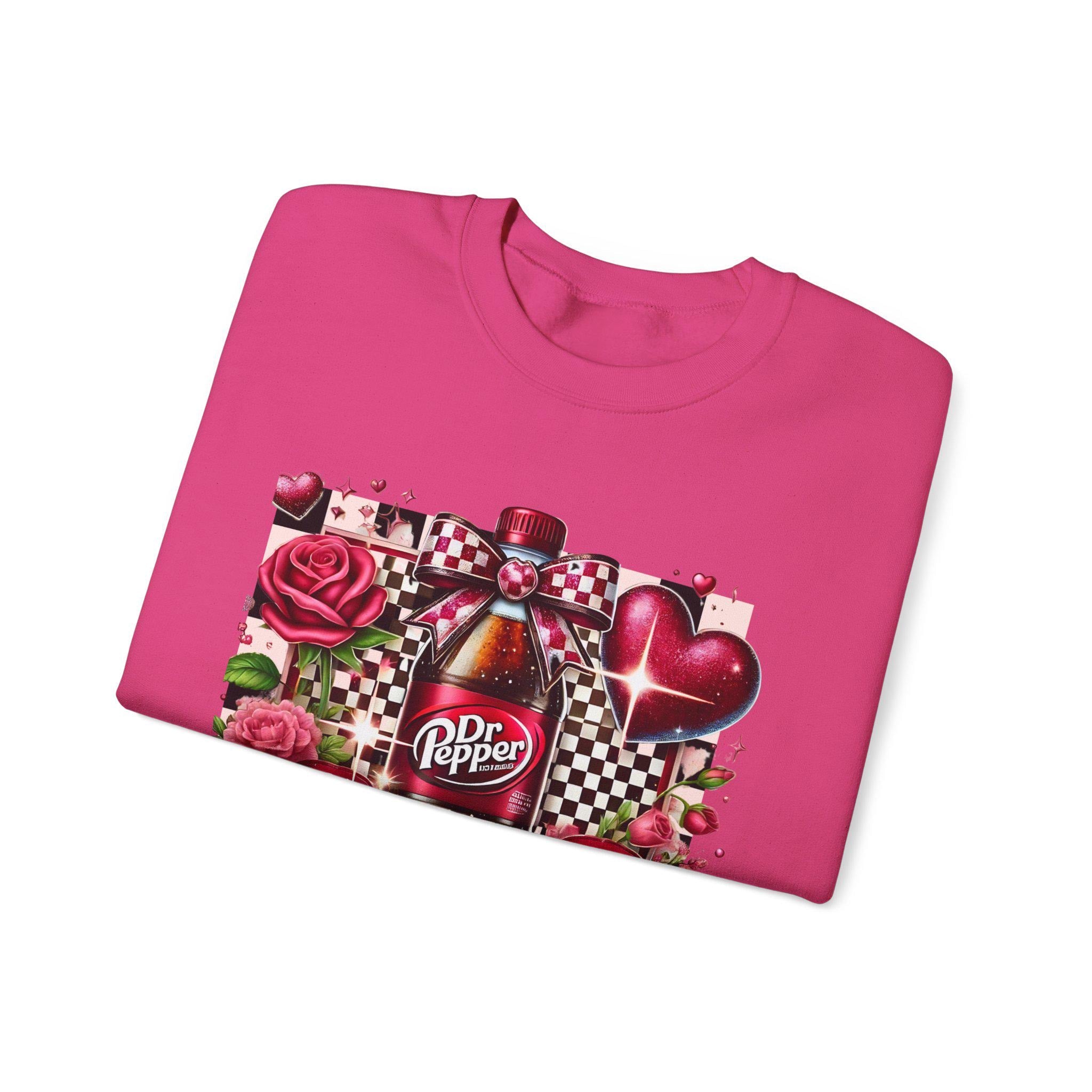 Personalizable Valentines Day Coquette Unisex Sweatshirt, Dr Pepper Lover Gift, Comfy Crewneck Jumper, Romantic Apparel