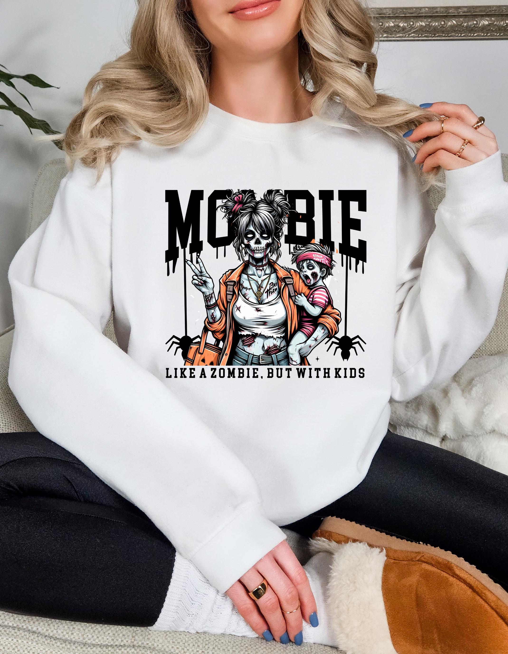 Personalizable Mombie Halloween Sweatshirt - Funny Mom Zombie Apparel