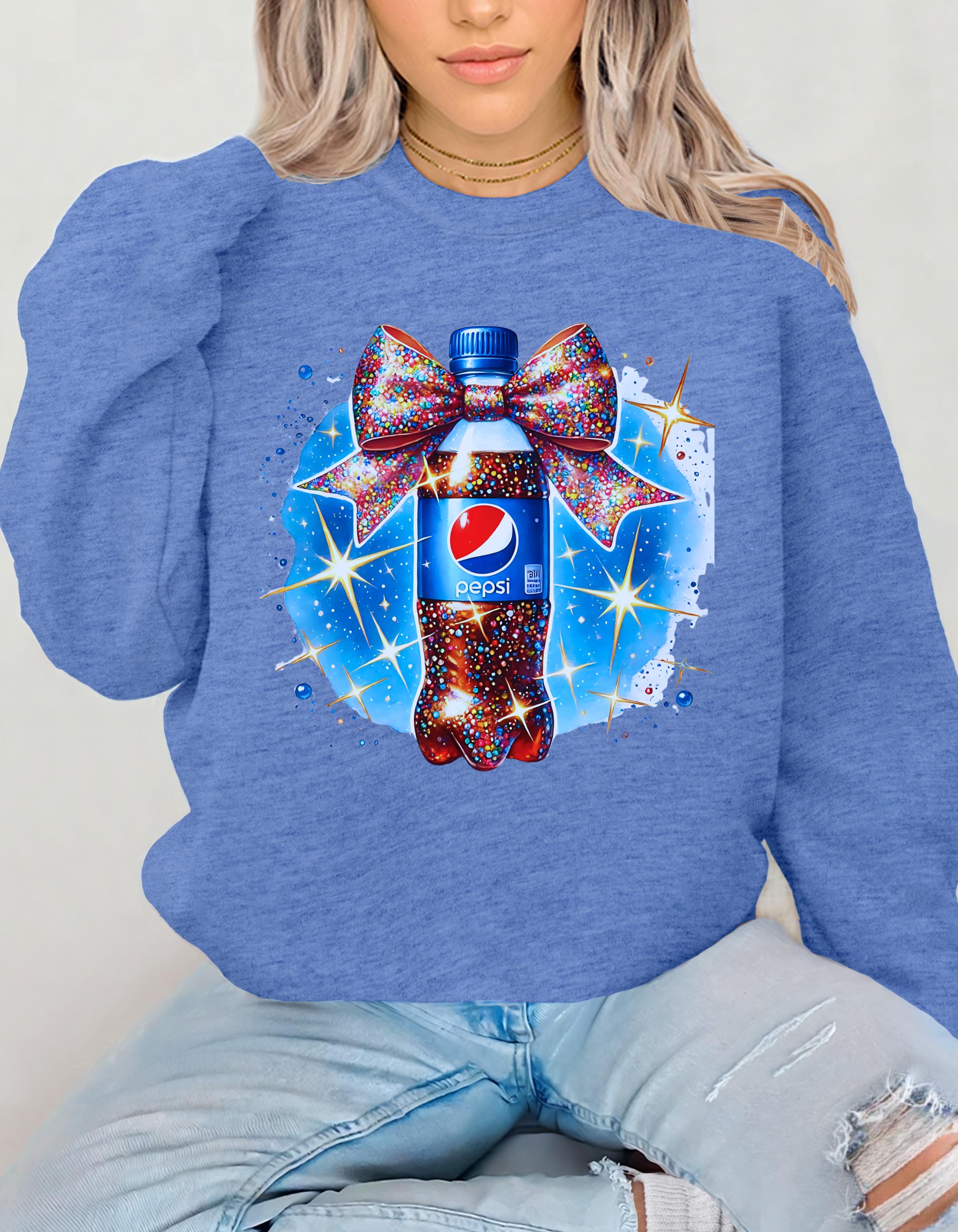 Personalisierbares Coquette Pepsi Unisex Sweatshirt, Crewneck Pullover, Vintage Style Pullover, Retro Grafik Shirt, Geschenk für Soda Liebhaber