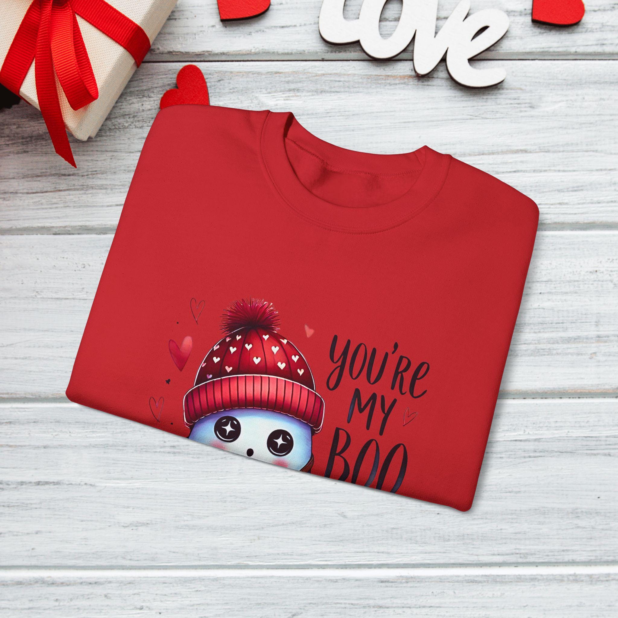 Ghost Valentine's Day Sweatshirt, Be My Boo Unisex Crewneck, Halloween Ghost Sweatshirt, Cute Couple Gift, Spooky Valentine Jumper,