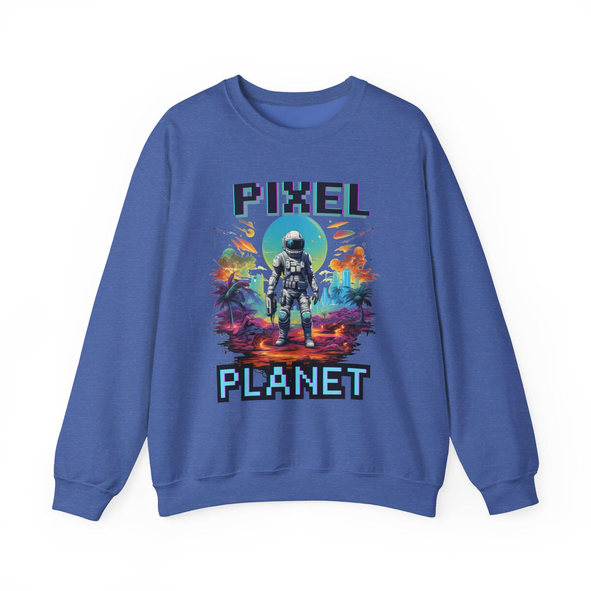 Space Explorer Sweatshirt, Pixel Planet Astronaut Sweatshirt, Alien Crewneck, Outer Space Jumper, Galaxy Sweatshirt, Space Lover Gift