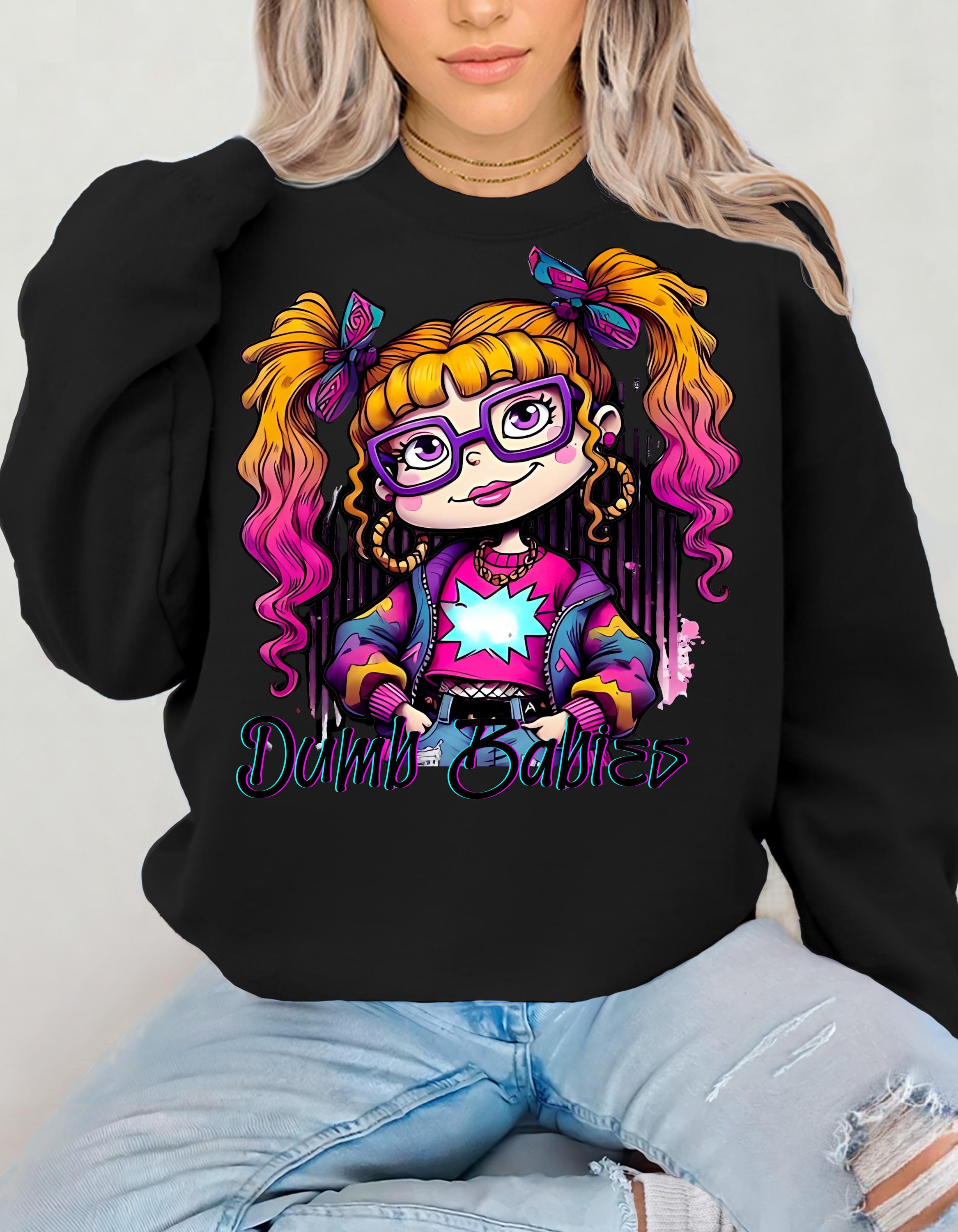 90er Kid Parodie Sweatshirt, Angelic Mean Kid 2000s Tv Crewneck, Dumb Babies Jumper, Unisex Pullover, Geschenk für 90er TV Fans, lustige TV Show