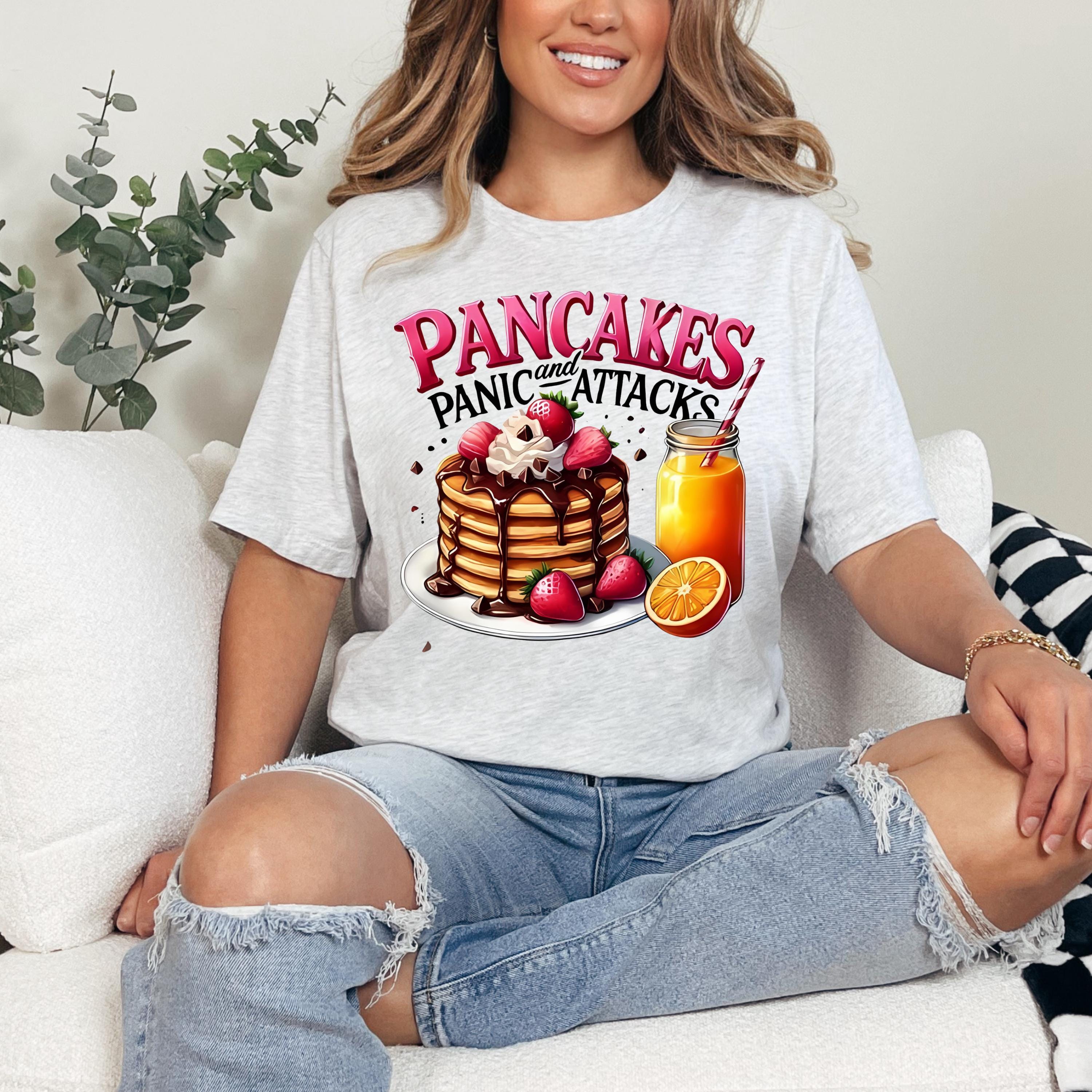 Mental Health Awareness T-Shirt, Pancakes and Panic Attacks Tee, Mental Health Tee, Unisex Tee, Heavy Cotton Tee