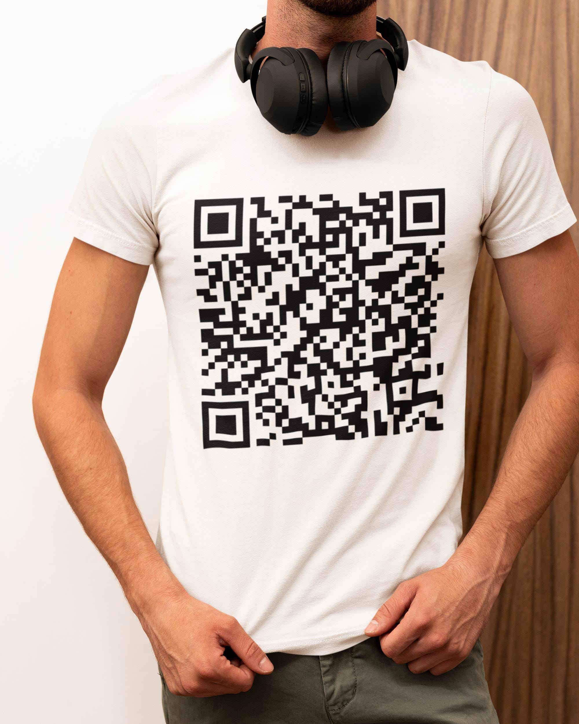 QR-Code Personalisiertes Unisex-T-Shirt, Personalisiertes Link-QR-Code-T-Shirt, Gestalten Sie Ihr eigenes Shirt, Personalisiertes Shirt mit QR-Code, personalisiertes Grafik-T-Shirt