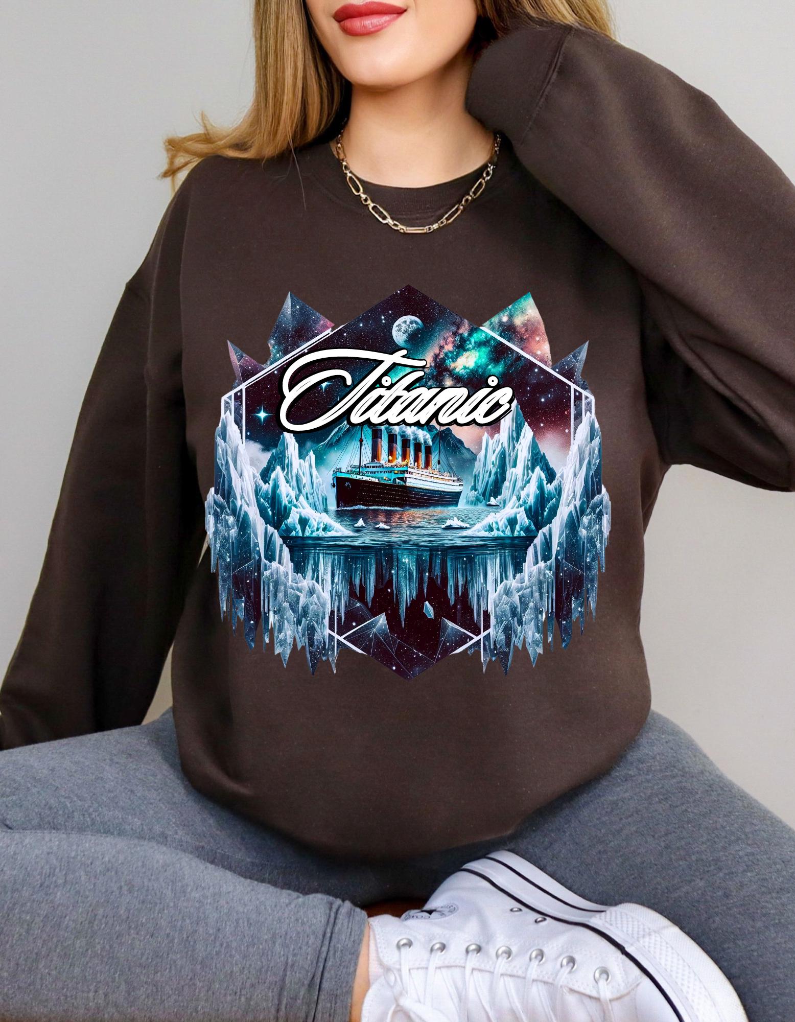 Galaxy Titanic Crewneck Sweatshirt - '90s Movie Inspired Gift, Celestial Pullover Jumper, Space Lover Present, Unisex Galaxy Sweatshirt,