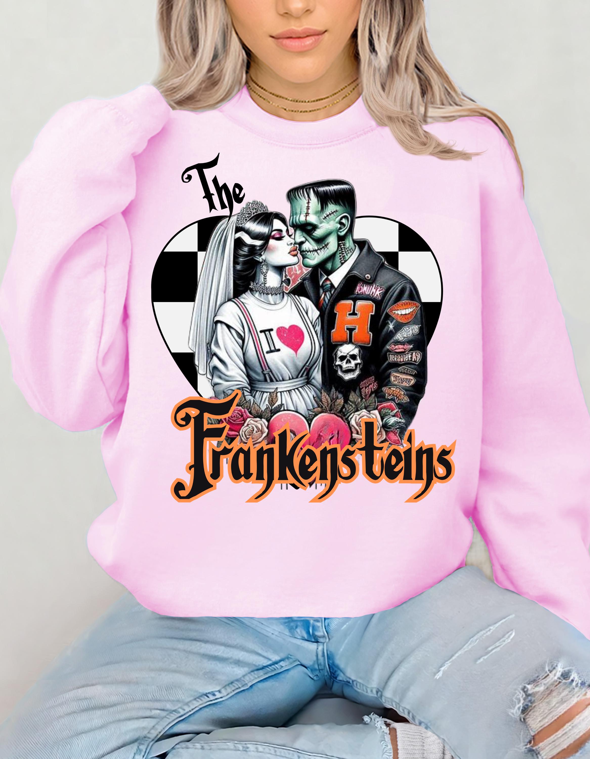 Frankenstein's Love Crewneck Sweatshirt, Horror Valentines Gift, Urban Valentine Shirt, Monster Romance Jumper, Spooky Gothic Apparel