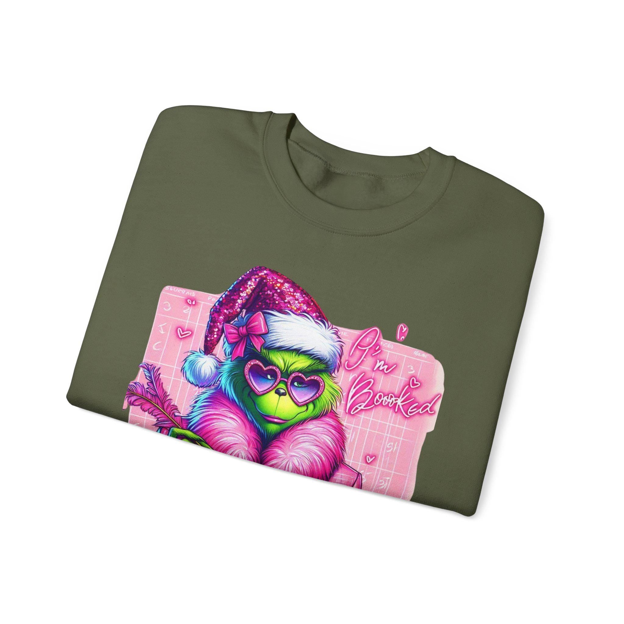 Personalizable Im Booked Grinch bojuee Sweatshirt - Pastel Holiday Apparel