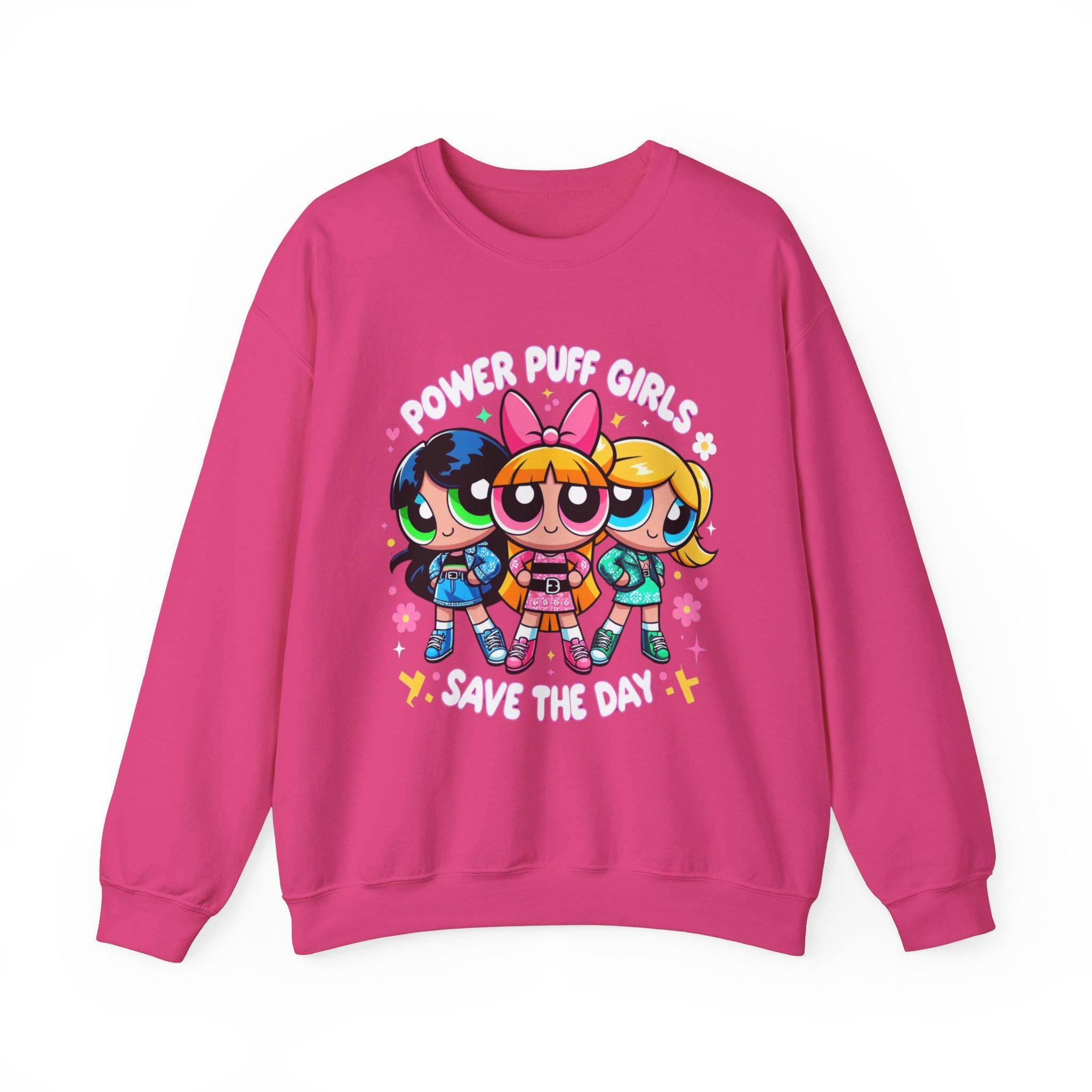 Superhero Trio Save the Day Sweatshirt - Fun and Colorful Cartoon Apparel