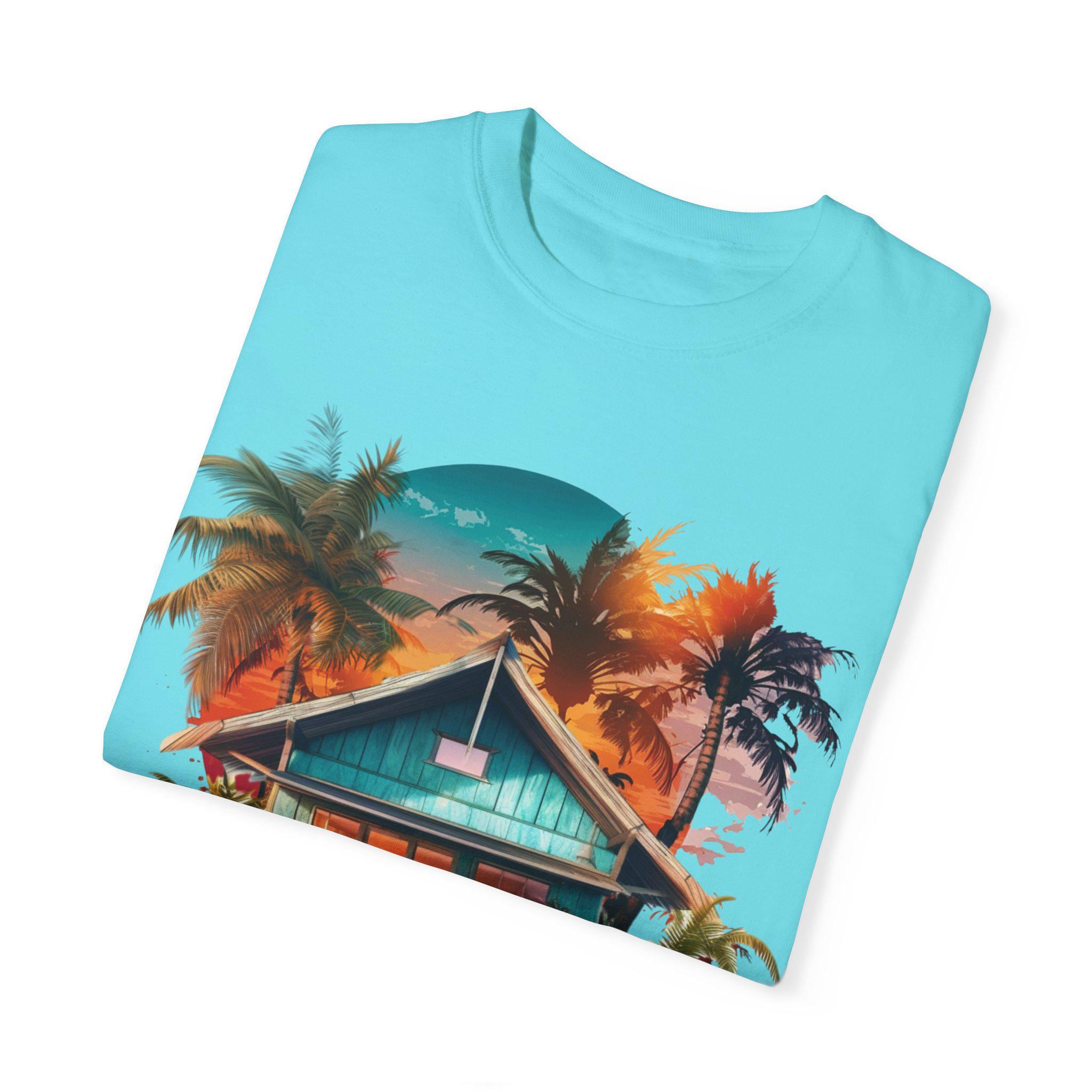 Personalisierbares Beach Bum Shirt, Coconut Cottage Sommer T-Shirt - Geschenk für Sie, Familienurlaub, Besties T-Shirt, Unisex Kleidungsstück gefärbt