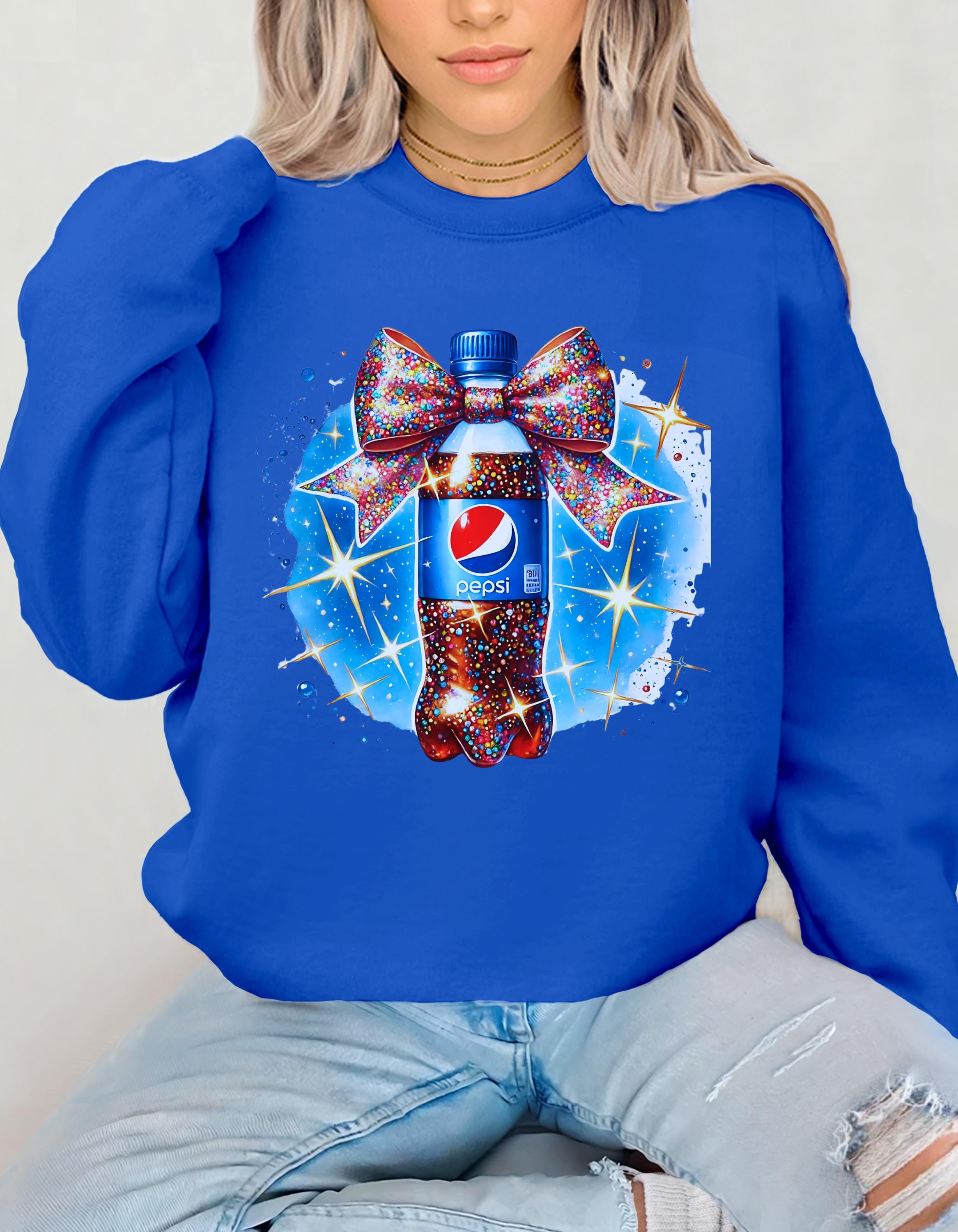 Personalisierbares Coquette Pepsi Unisex Sweatshirt, Crewneck Pullover, Vintage Style Pullover, Retro Grafik Shirt, Geschenk für Soda Liebhaber