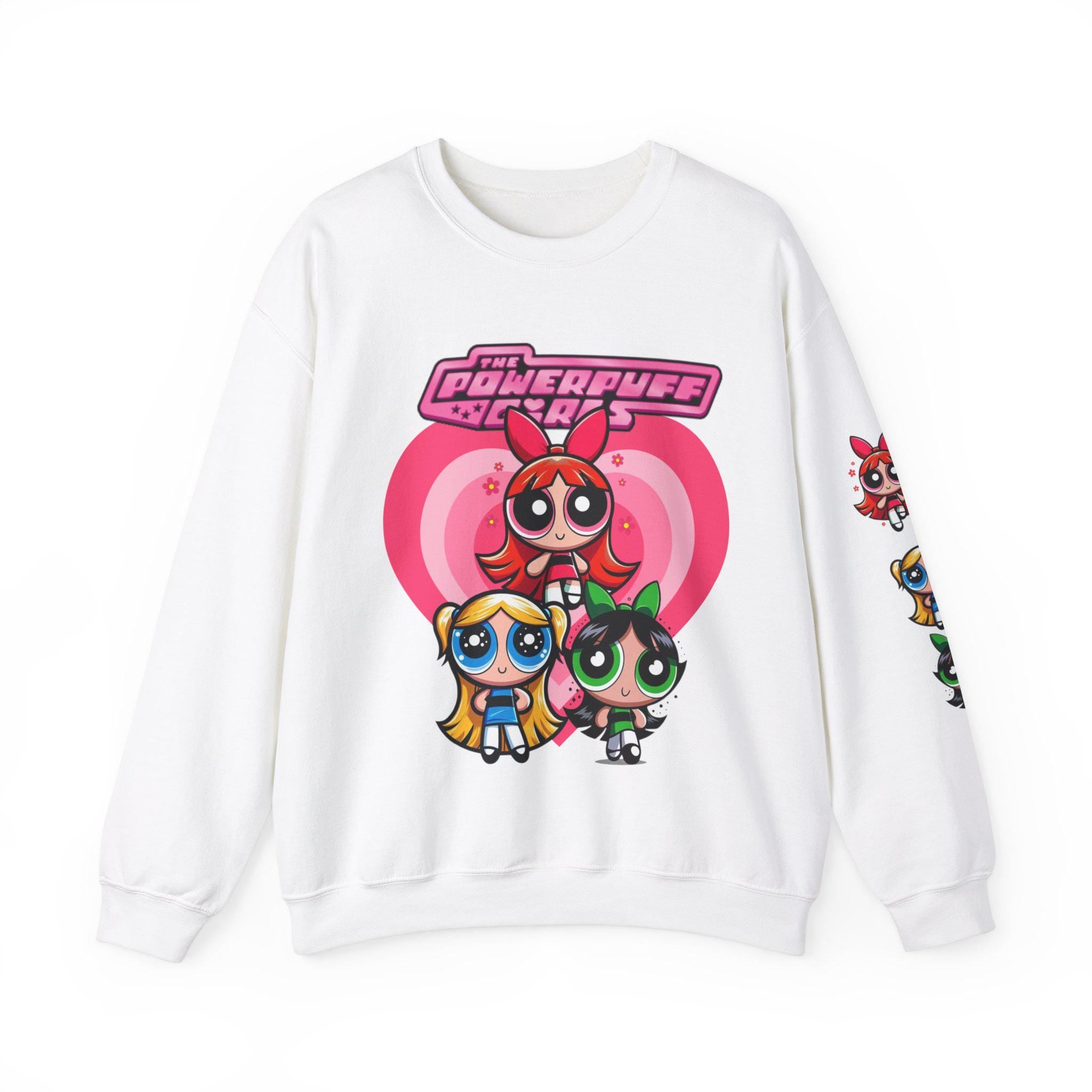 Power Trio 90s Cartoon Girls Sweatshirt, Trio Squad Sweater, Girl Power Crewneck Jumper, Retro Cartoon Sweatshirt, Vintage Anime Top