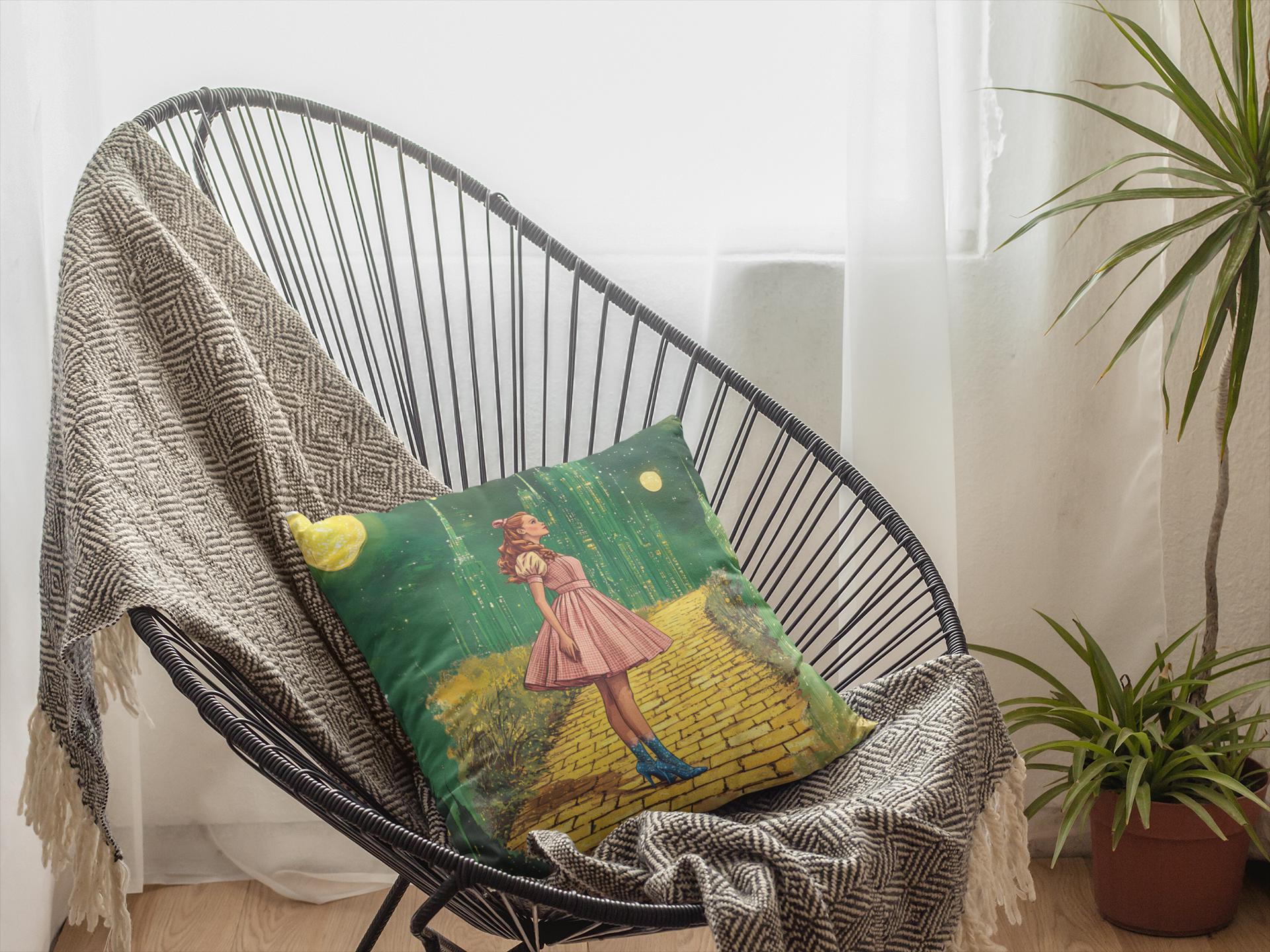 Personalizable Dorothy Throw Pillow - Kids Pillow, Kid Decor, Spun Polyester Square Cushion, Home Decor Accent, Cozy Nursery Pillow