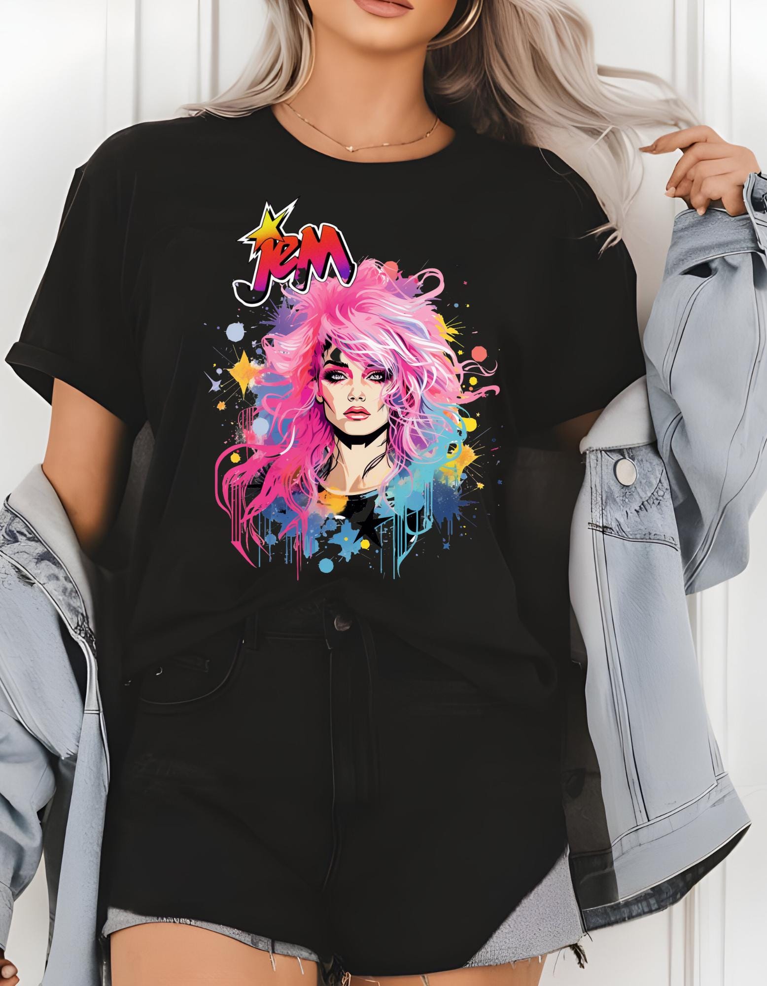Personalizable Jem and the Holograms Parody Sweatshirt - Retro 80s Cartoon Apparel