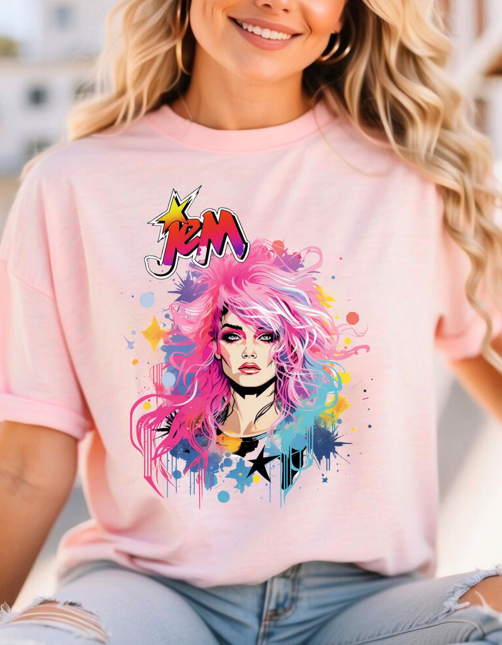 Personalizable Jem and the Holograms Parody Sweatshirt - Retro 80s Cartoon Apparel