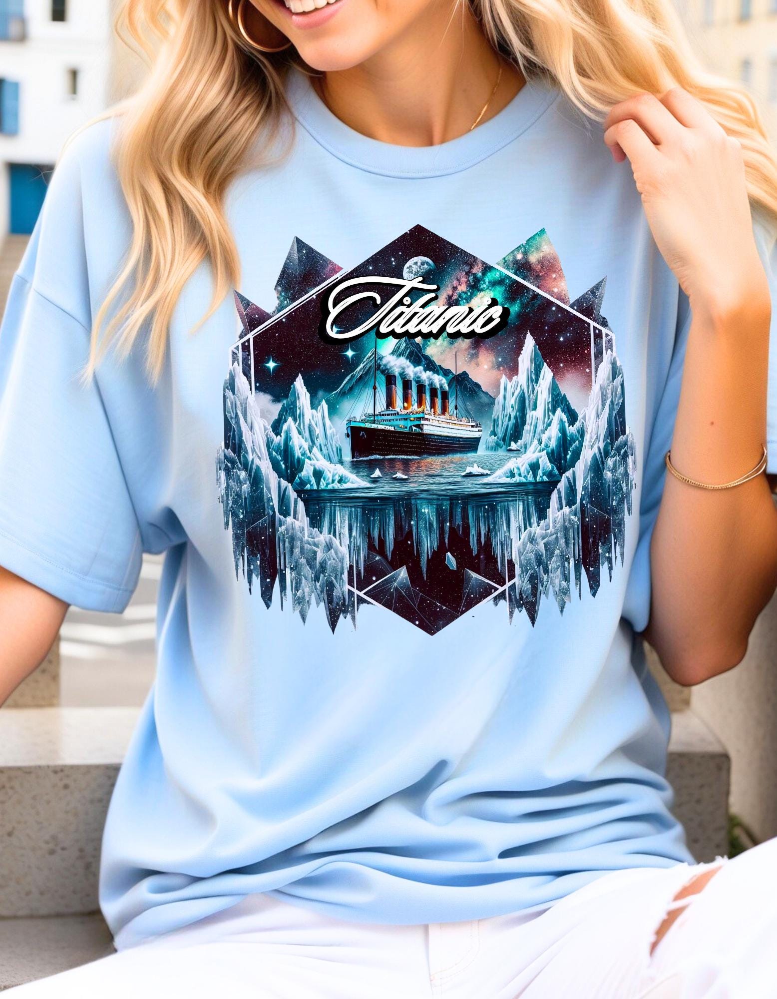 Parody Personalized Titanic Galaxy Crewneck: 90s Movie-Inspired Space Lover Gift, Unisex Celestial Sweatshirt