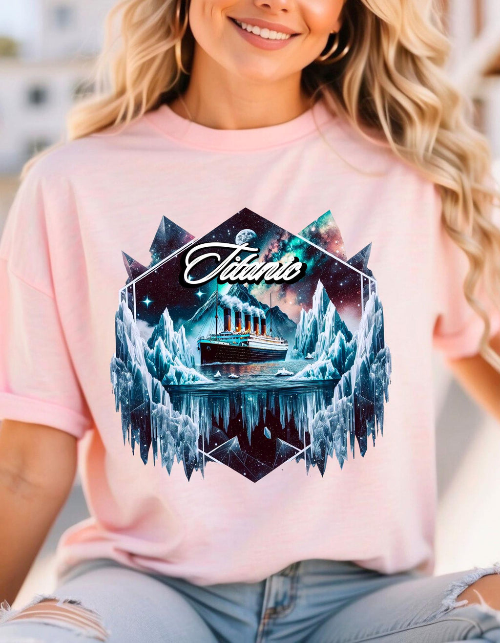 Parody Personalized Titanic Galaxy Crewneck: 90s Movie-Inspired Space Lover Gift, Unisex Celestial Sweatshirt