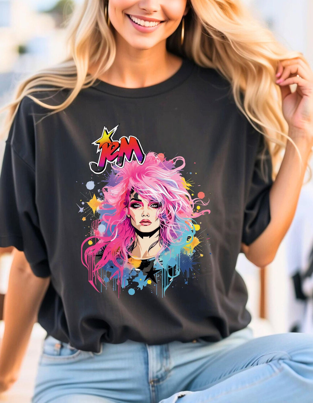 Personalizable Jem and the Holograms Parody Sweatshirt - Retro 80s Cartoon Apparel