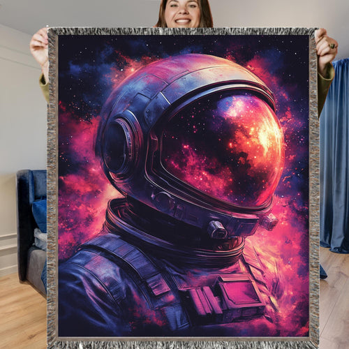 Cosmic Parody Woven Blanket: Starry Space Tapestry Throw for Astronomy Lovers & Celestial Decor