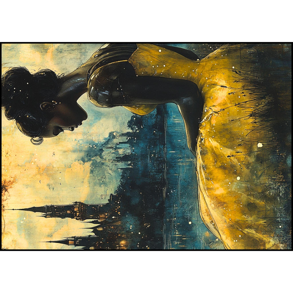 Afrocentric Cinderella Blanket: Black Woman Art, Girl Magic Decor
