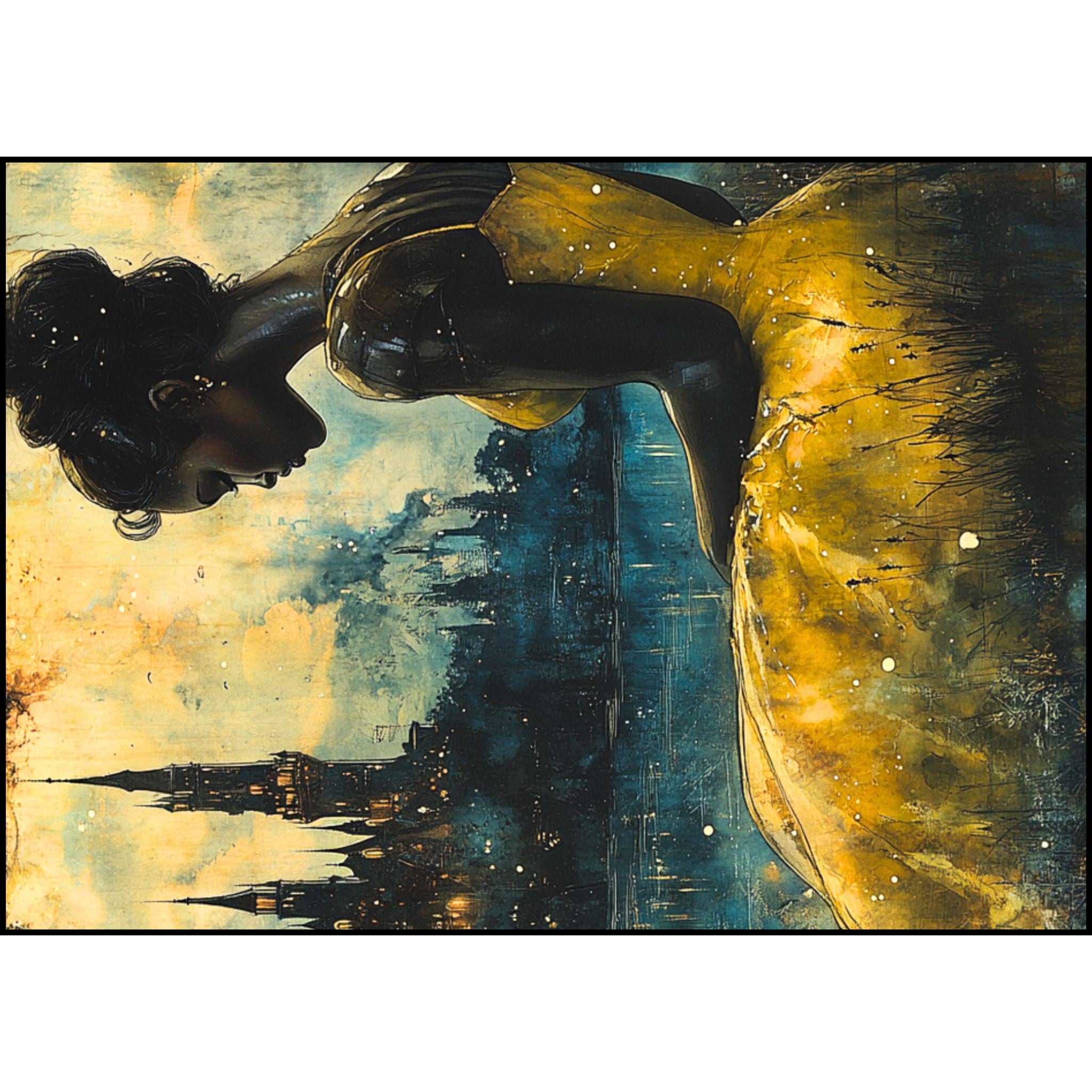 Afrocentric Cinderella Blanket: Black Woman Art, Girl Magic Decor